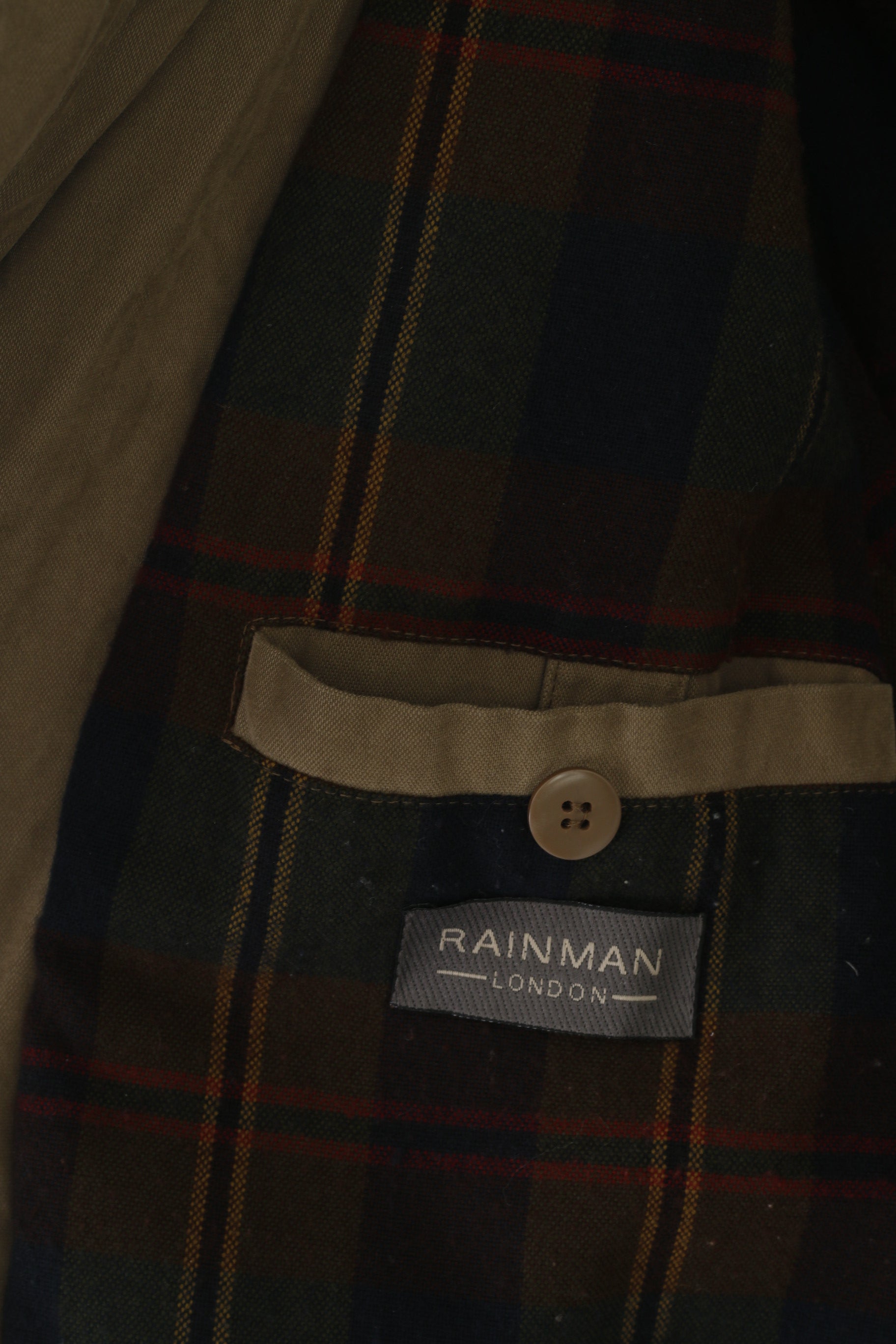 Rainman London Men L Jacket Green Padded Nylon Bomber Classic Zip Up Top