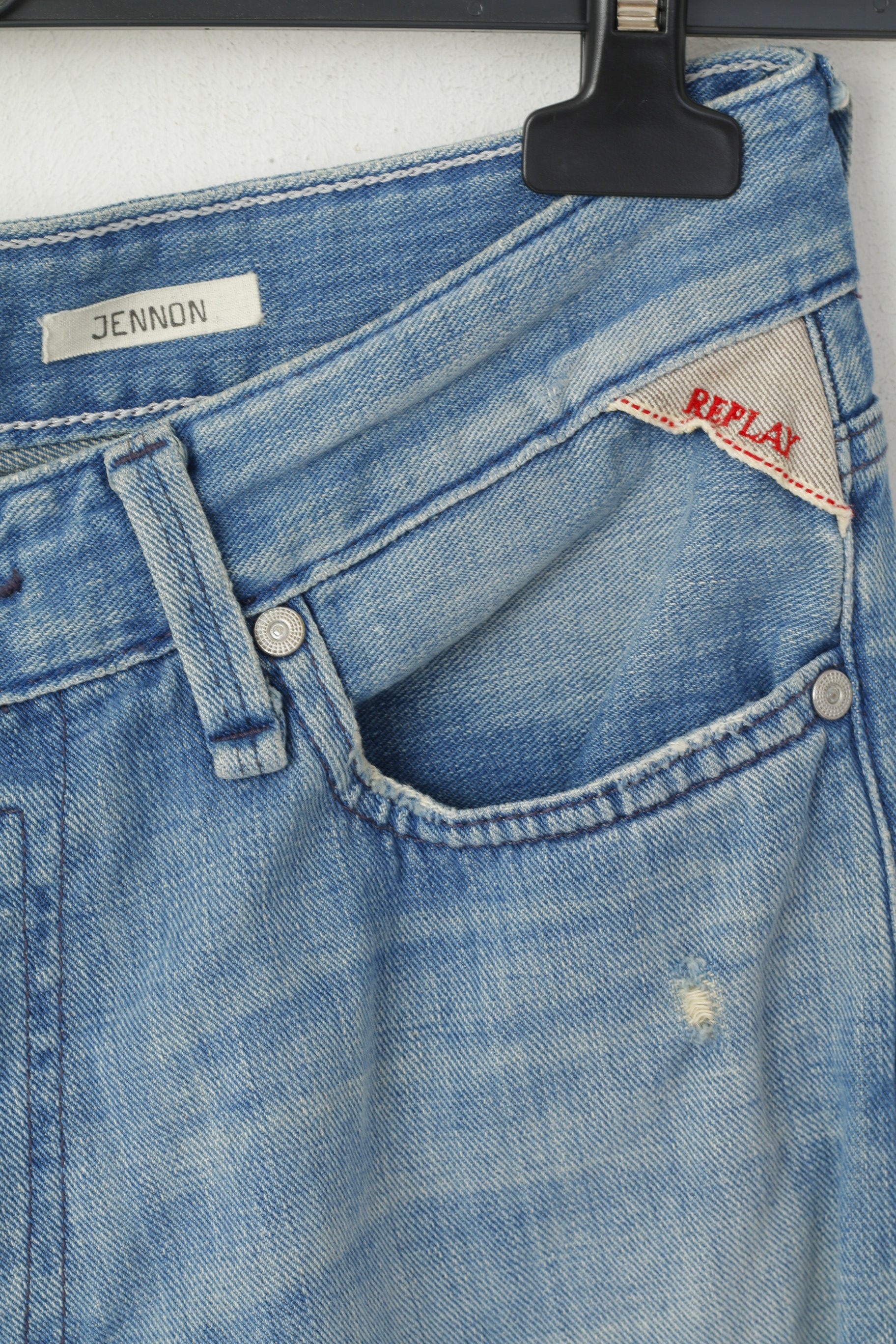 Replay Men W 29 L 34 Trousers Denim Blue Jeans Jennon Cotton Superior Standard Skinny Pants