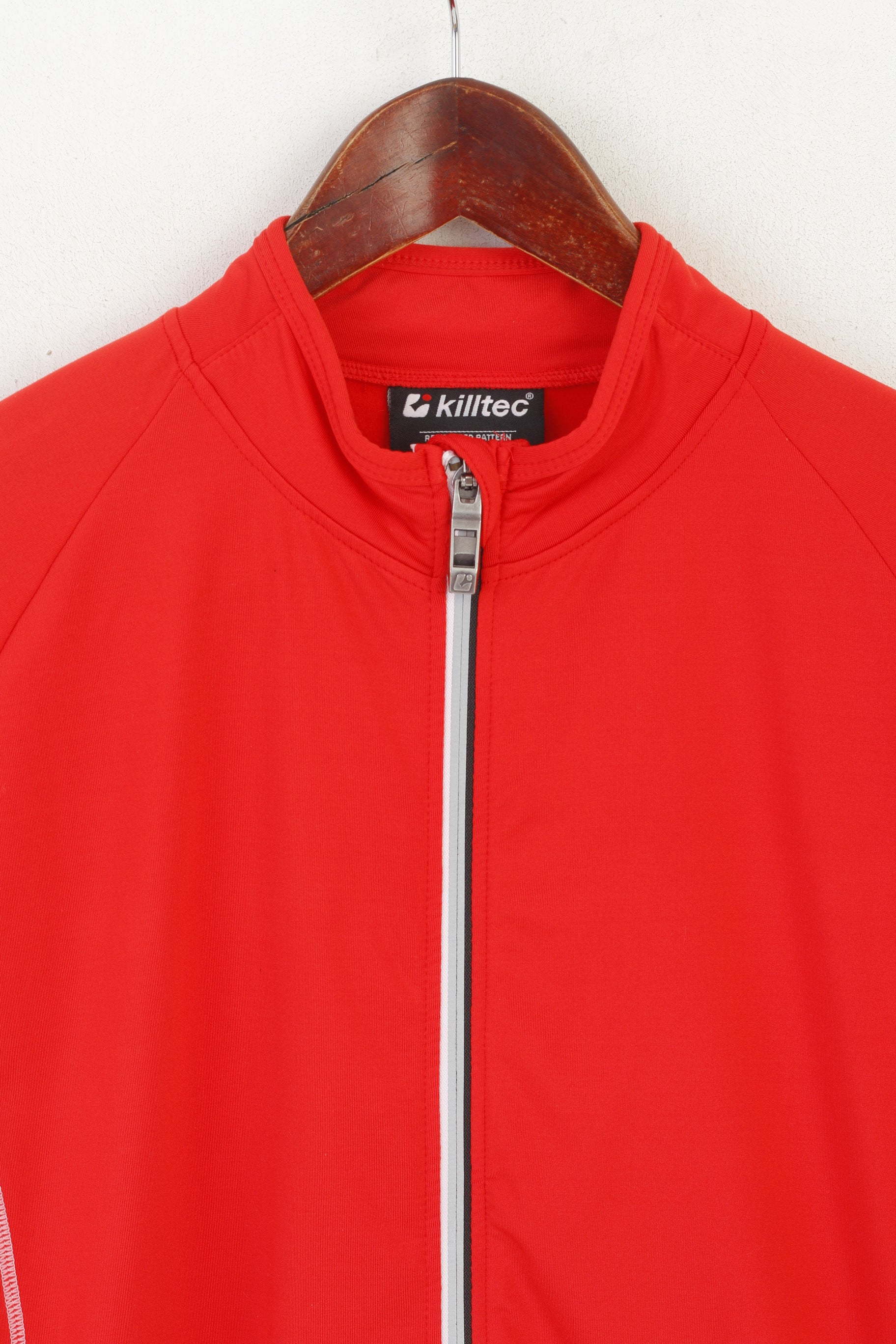 Killtec Men S Long Sleeved Shirt Red Warm Up Activewear Full Zip Sport Ski Top