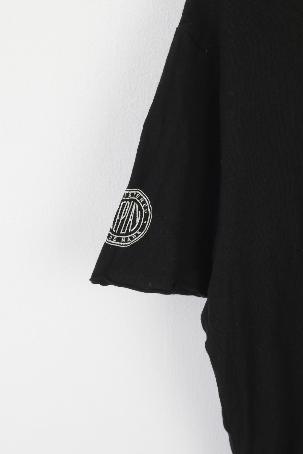 Replay Men L Shirt Black Cotton Stretch Button V Neck Logo Classic Top