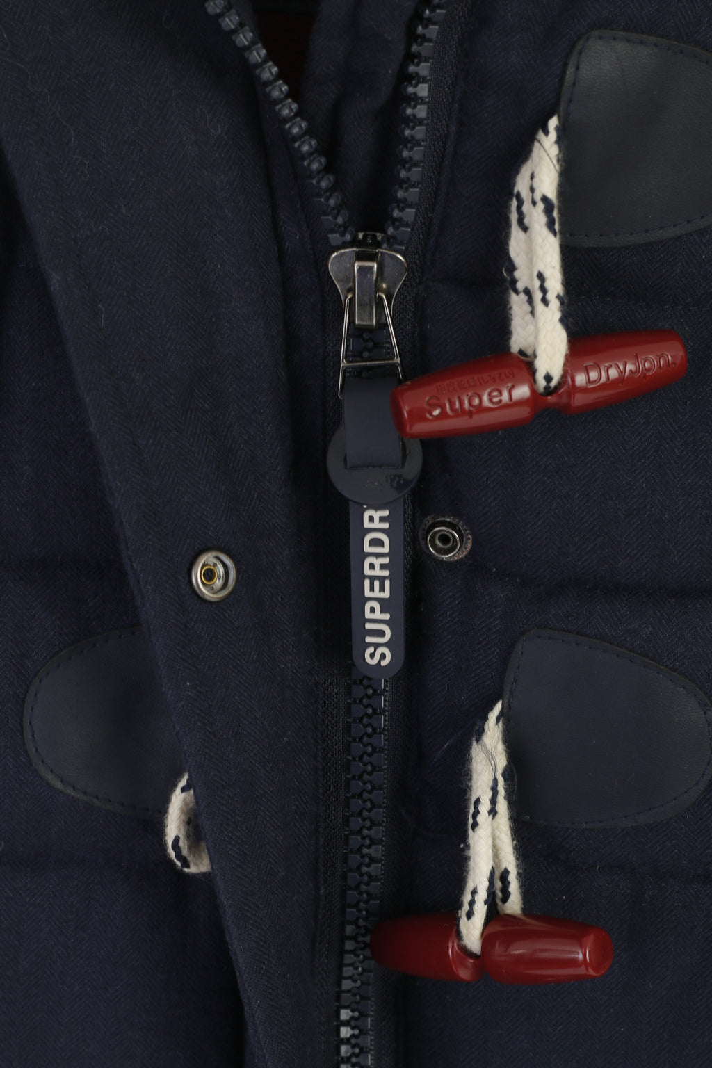 Superdry Women 8 35 S Jacket Navy Padded Hodded Duffle Zipper Winter Top