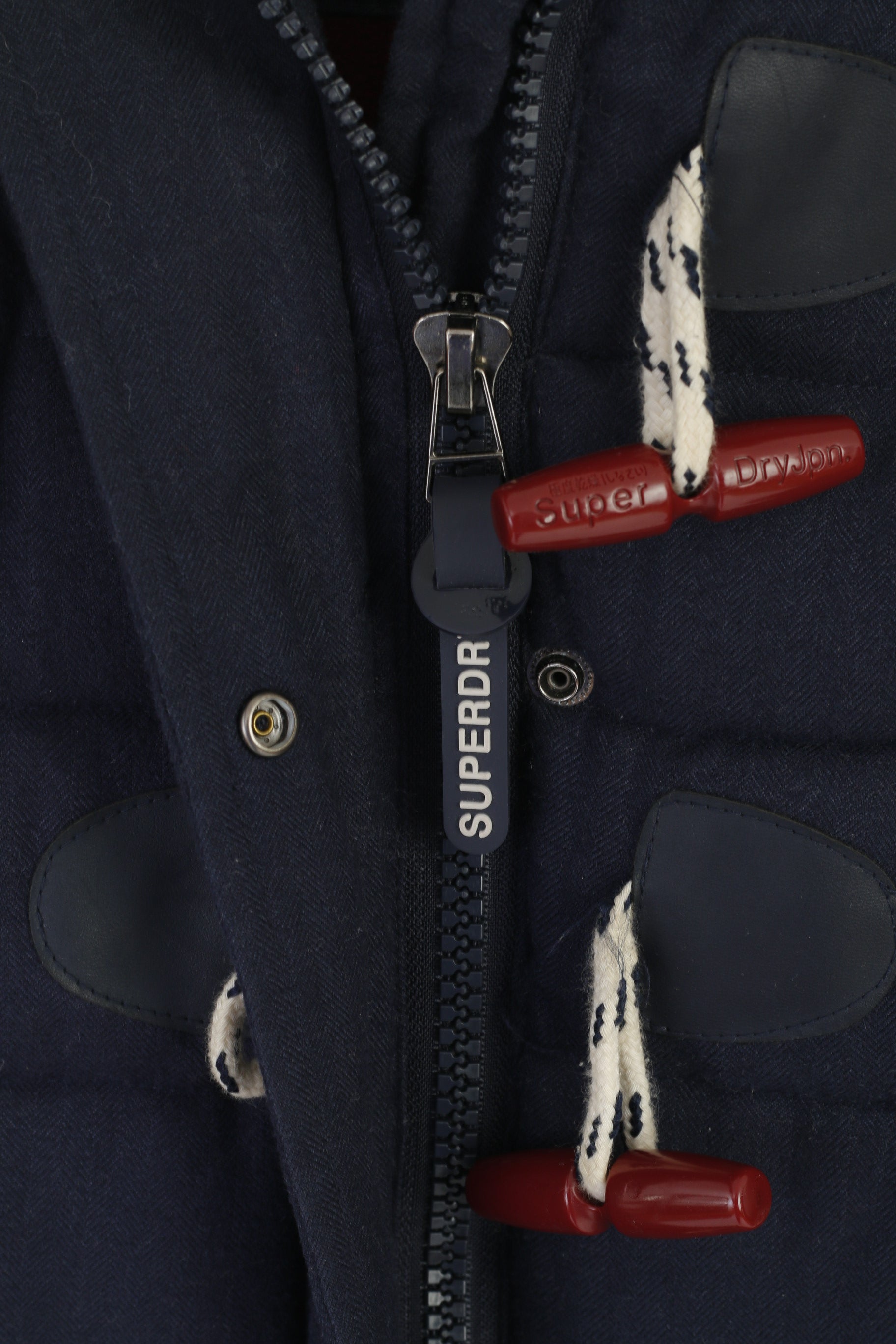 Superdry Women 8 35 S Jacket Navy Padded Hodded Duffle Zipper Winter Top