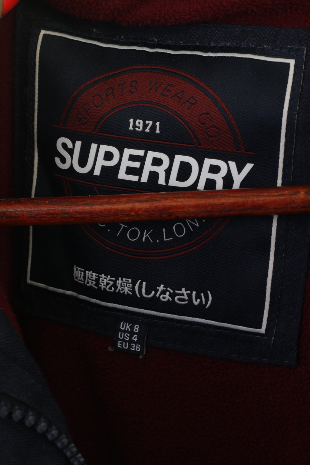Superdry Women 8 35 S Jacket Navy Padded Hodded Duffle Zipper Winter Top