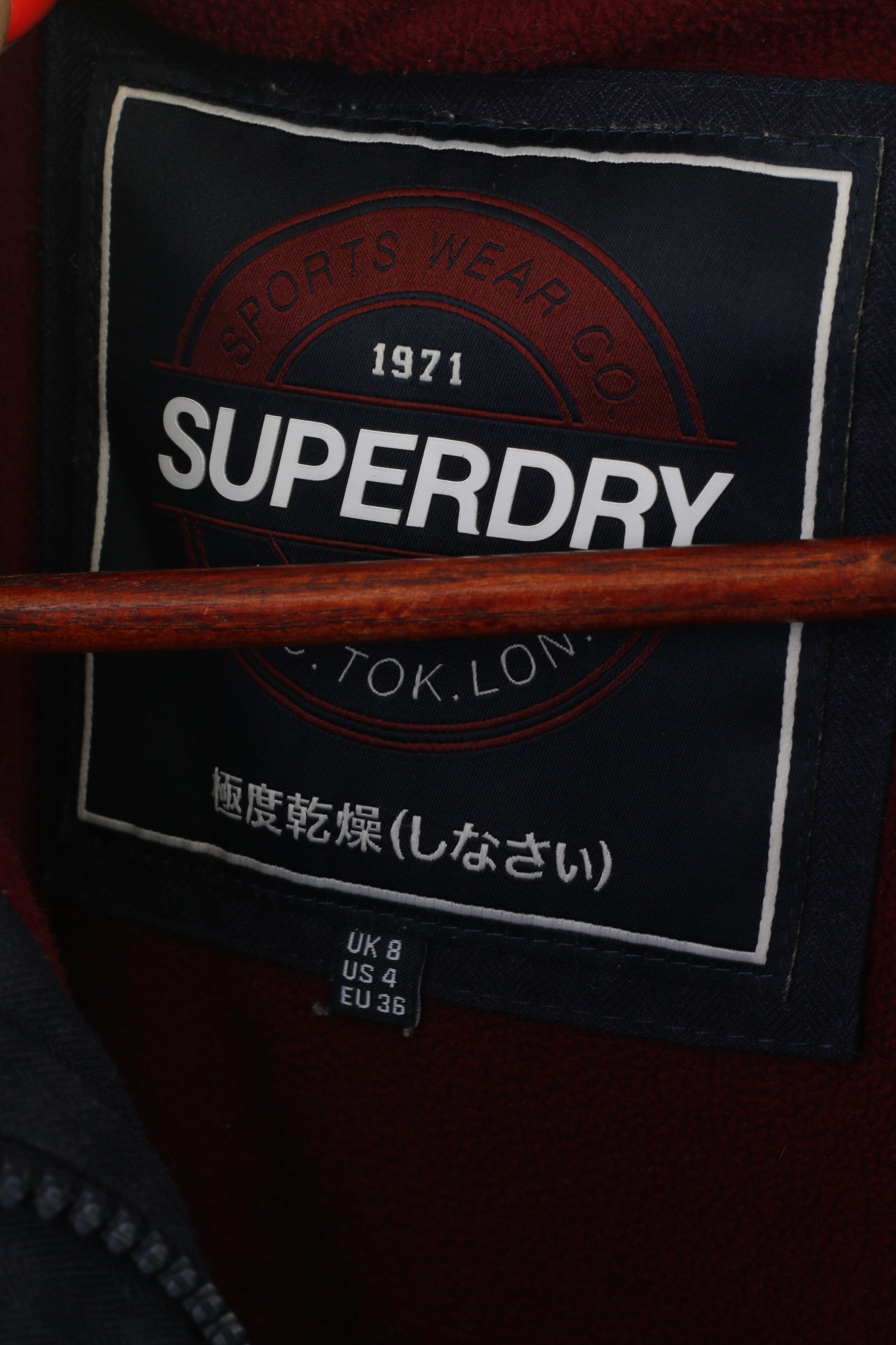 Superdry Women 8 35 S Jacket Navy Padded Hodded Duffle Zipper Winter Top