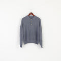 Emilio Santini Men M Jumper Blue Vintage Casualwear Collared Oversize Sweater