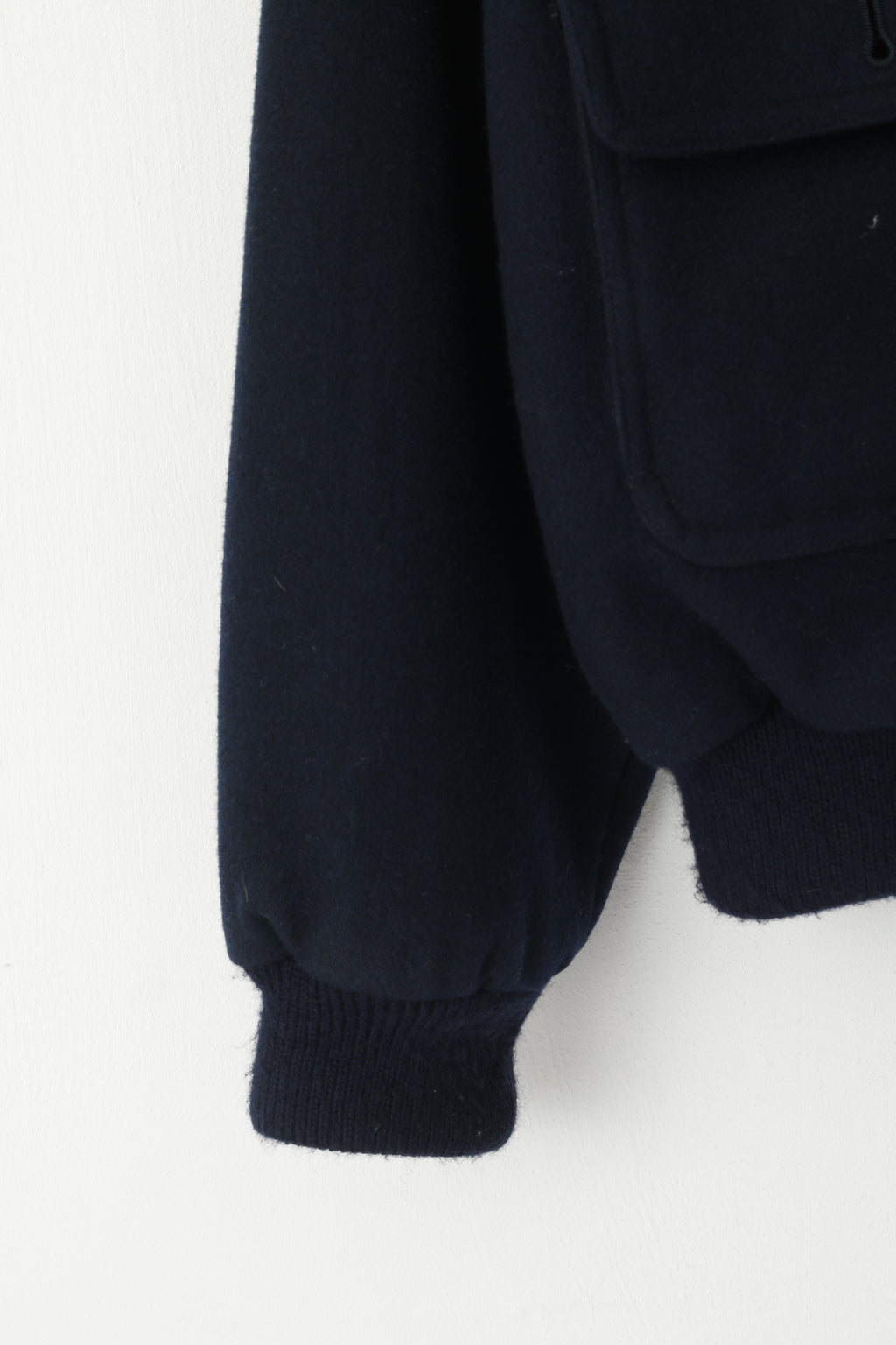 Union River Men M 44/46 Jacket Navy Wool Classic Outdoor Casuals Zip Up Top