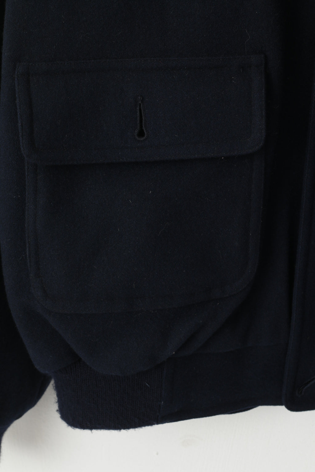 Union River Men M 44/46 Jacket Navy Wool Classic Outdoor Casuals Zip Up Top