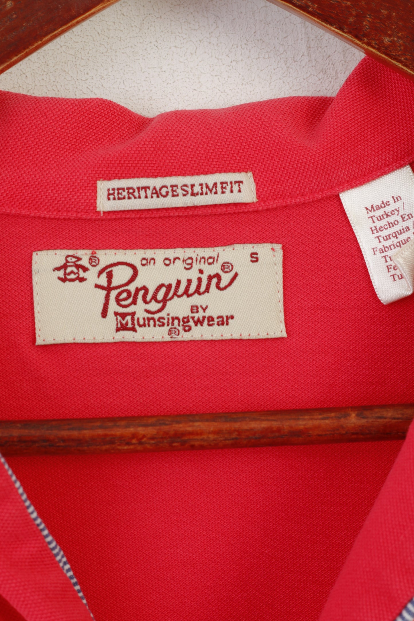Penguin Men S Polo Shirt Coral Cotton Heritage Slim Fit Pocket Classic Top