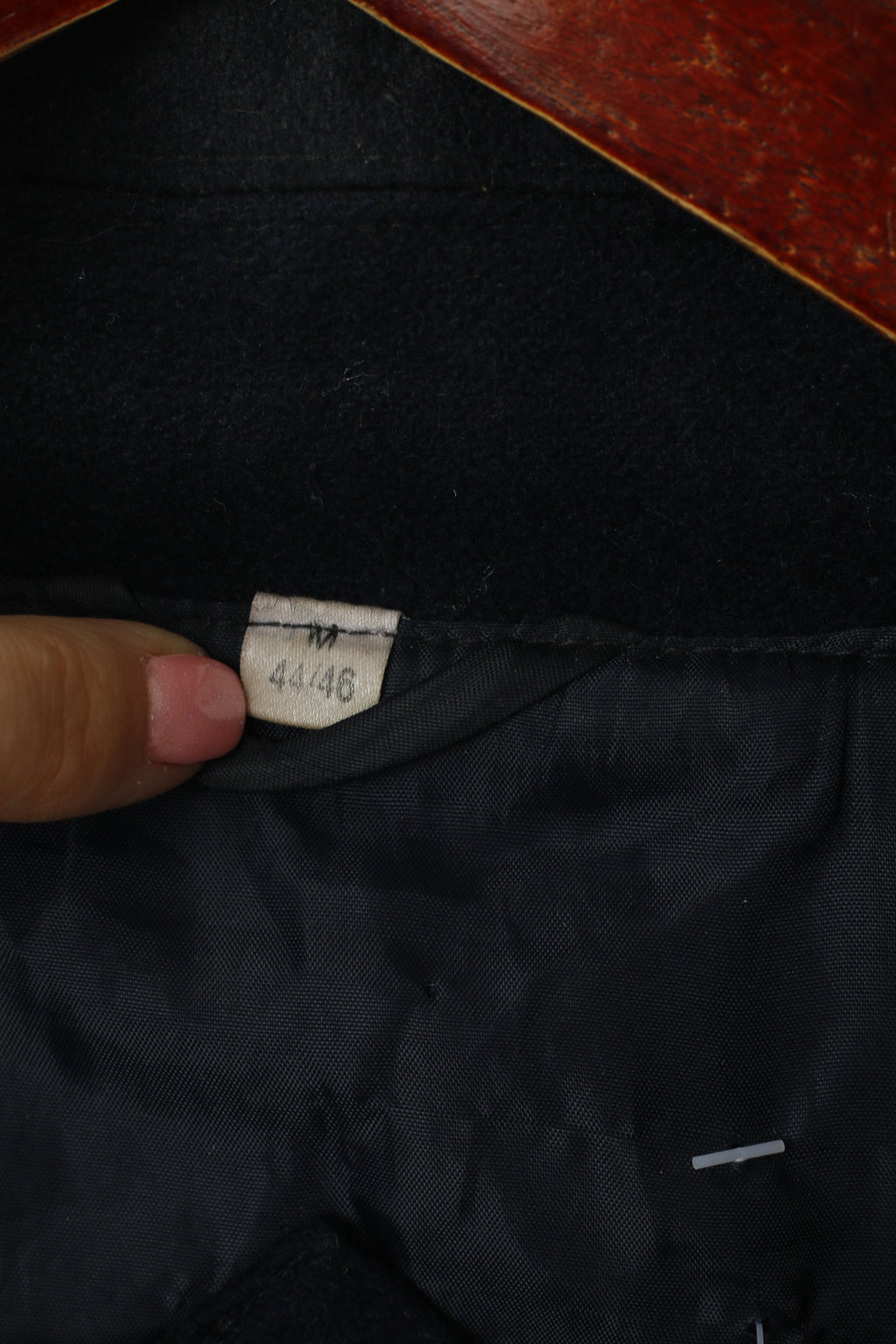 Union River Men M 44/46 Jacket Navy Wool Classic Outdoor Casuals Zip Up Top