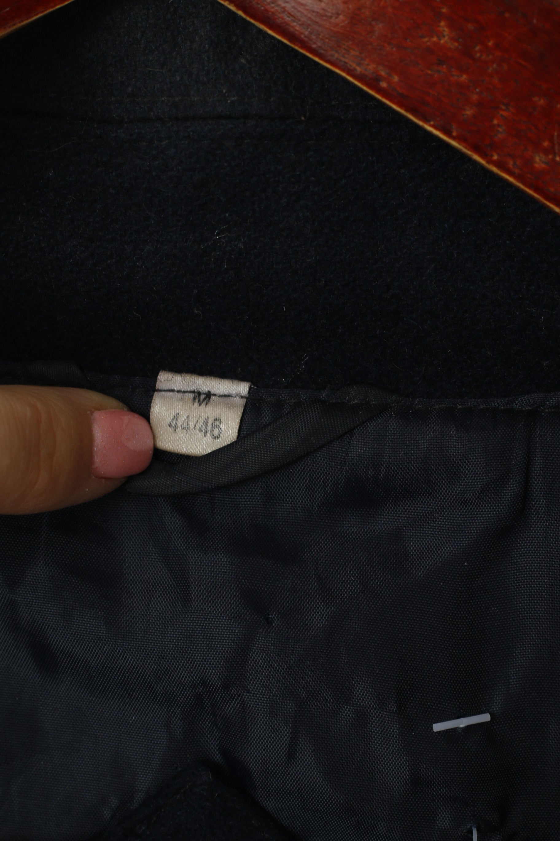 Union River Men M 44/46 Jacket Navy Wool Classic Outdoor Casuals Zip Up Top