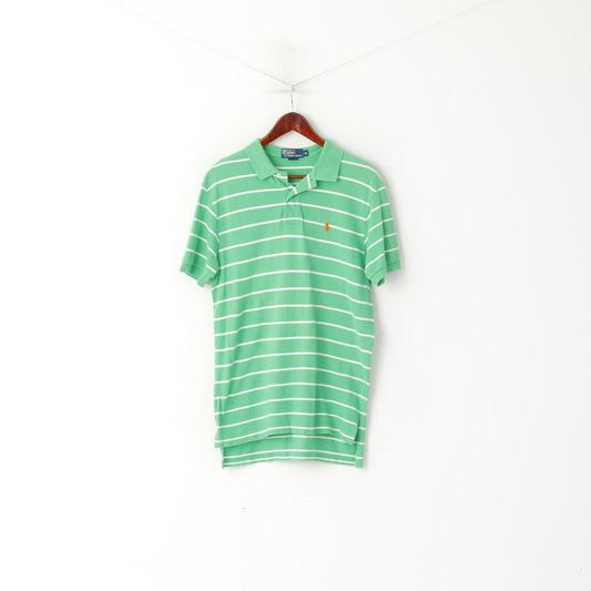 Polo By Ralph Lauren Hommes M Polo Vert Rayé Coton Logo Classique Haut