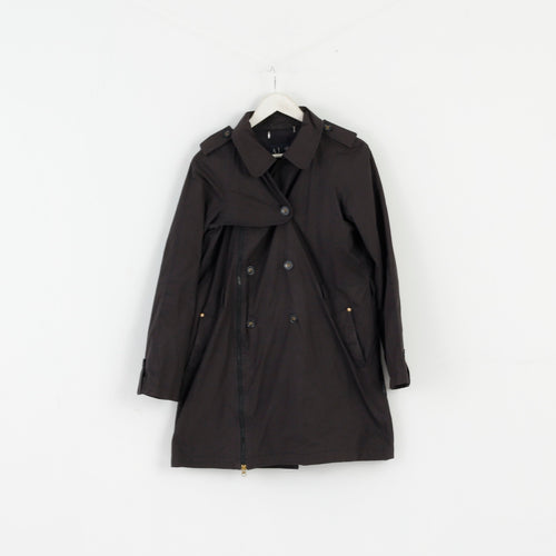 Armani Jeans Femmes 6 S Veste Noire Zippée Légère Mac Détaciled Top