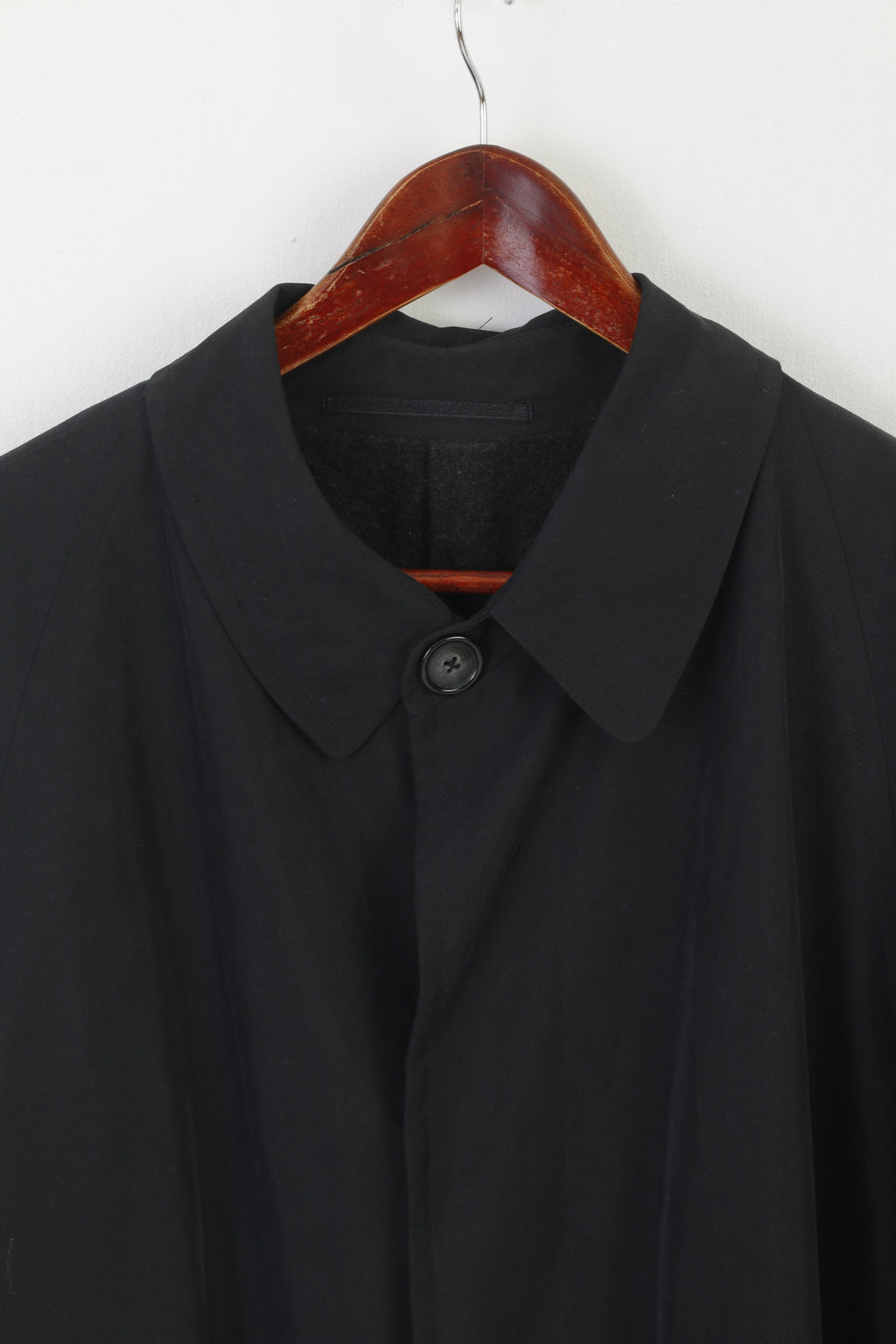 Baker Street Men 42 L Long Coat Black Design in Italy by Carlo Bellucci Lined Vintage Top