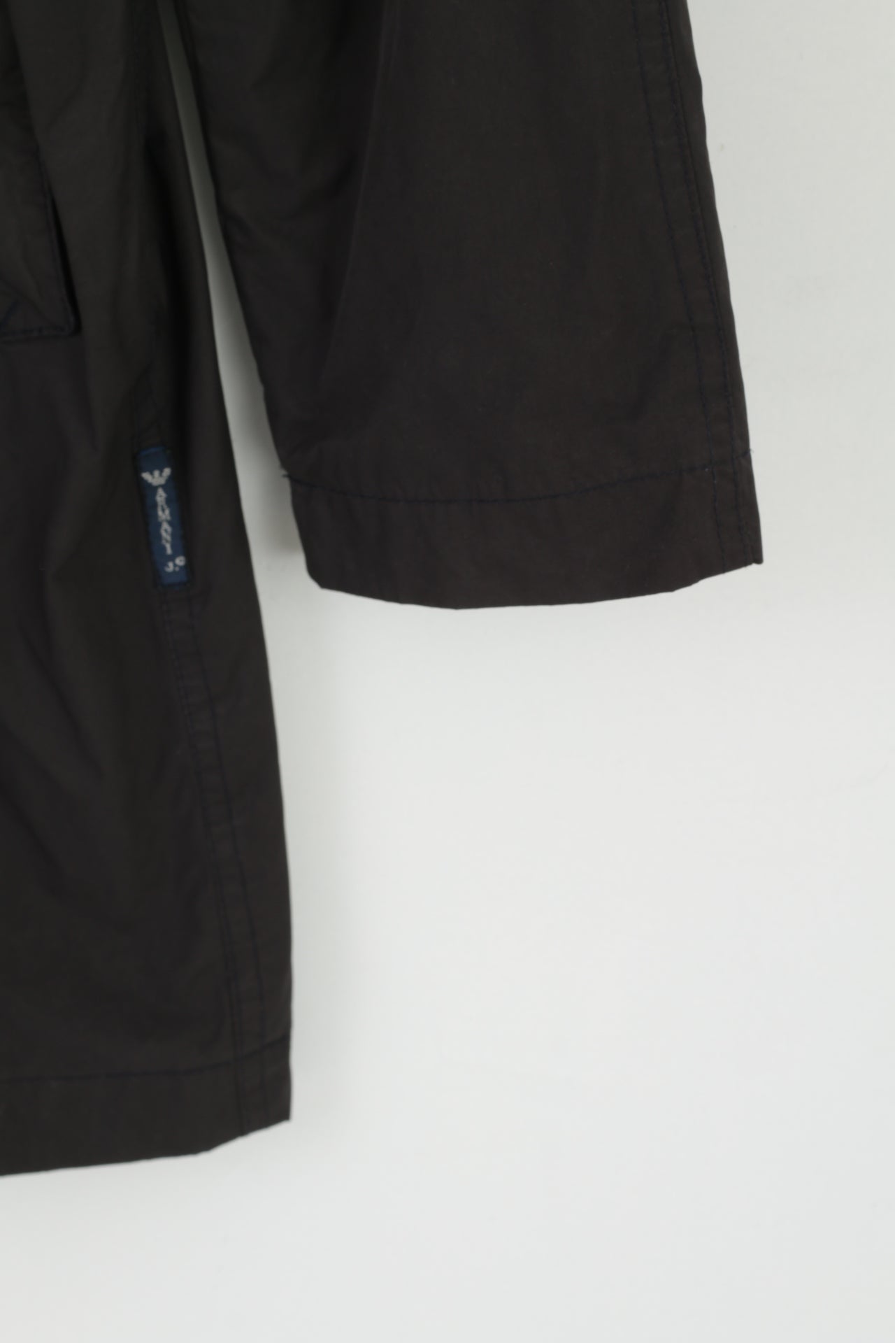 Armani Jeans Women 6 S Jacket Black Zip Up Lightweight Mac Detaciled Top