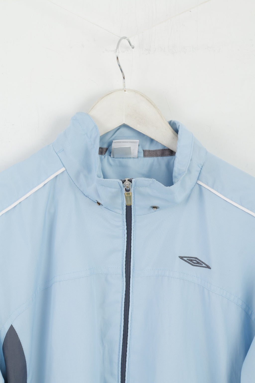 Umbro Women 42 L Jacket Blue Full Zipper Lightweight Active Sport Top