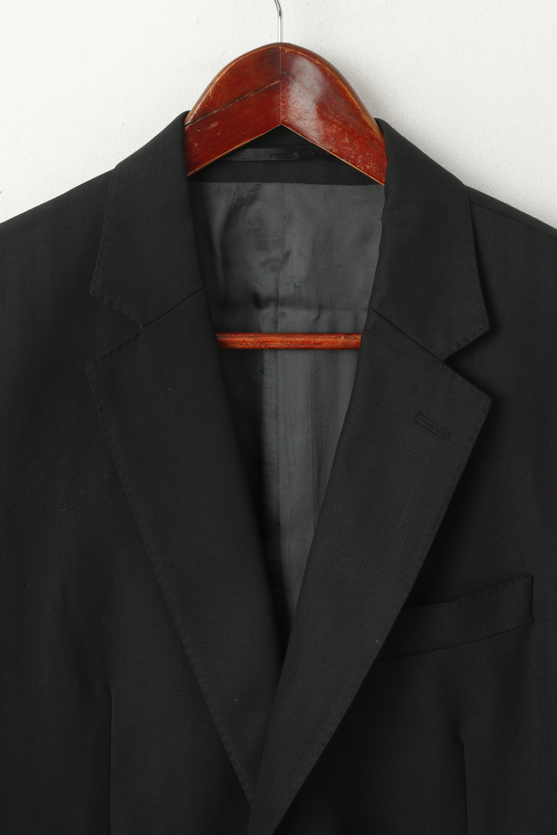 Jaeger by Joseph H. Clissold Men 40 Blazer Black Wool Mayfair Single Breasted Jacket