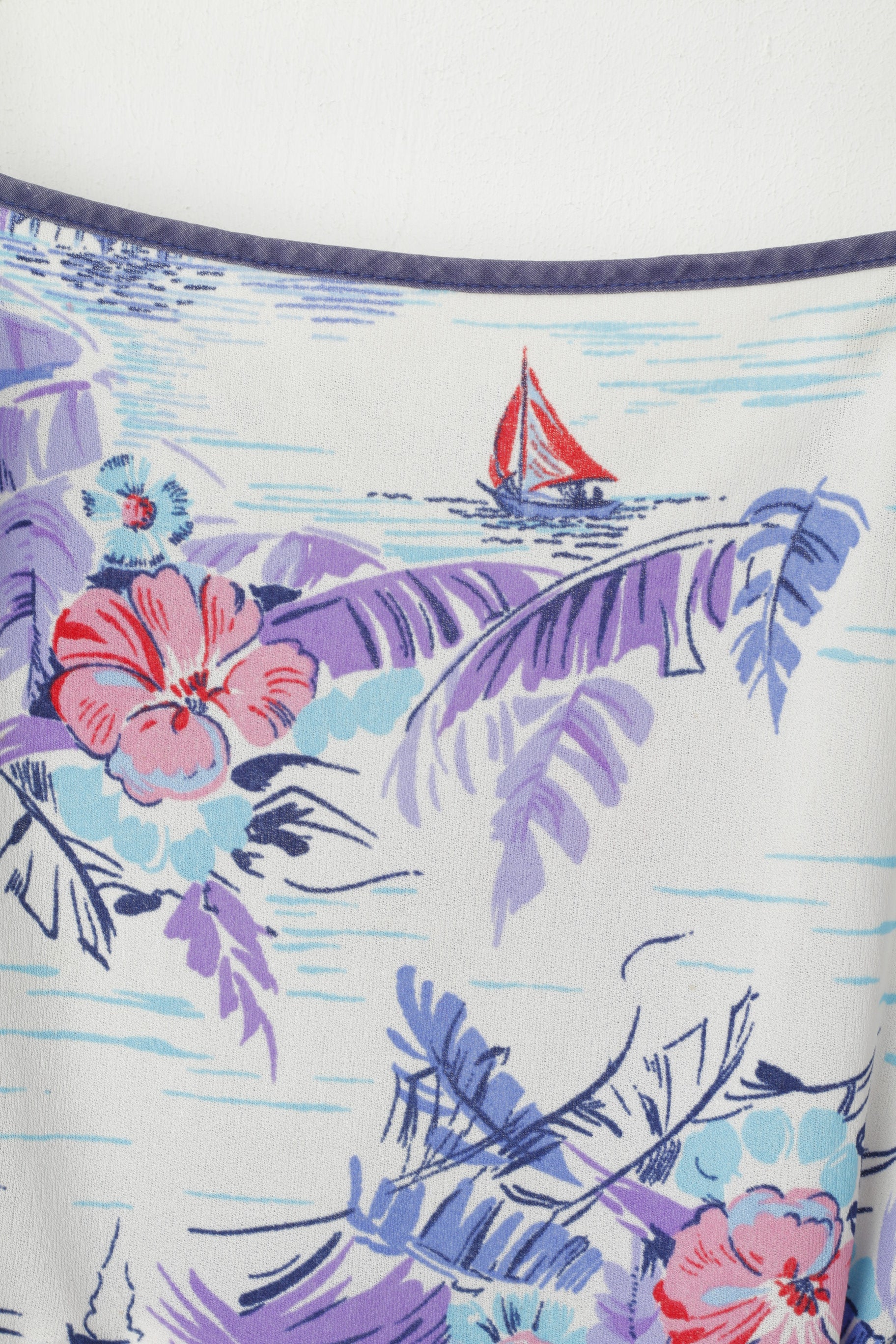 CKM Collection Women 12 S/M Dress Purple Spaghetii Straps Midi Flower Print Flared