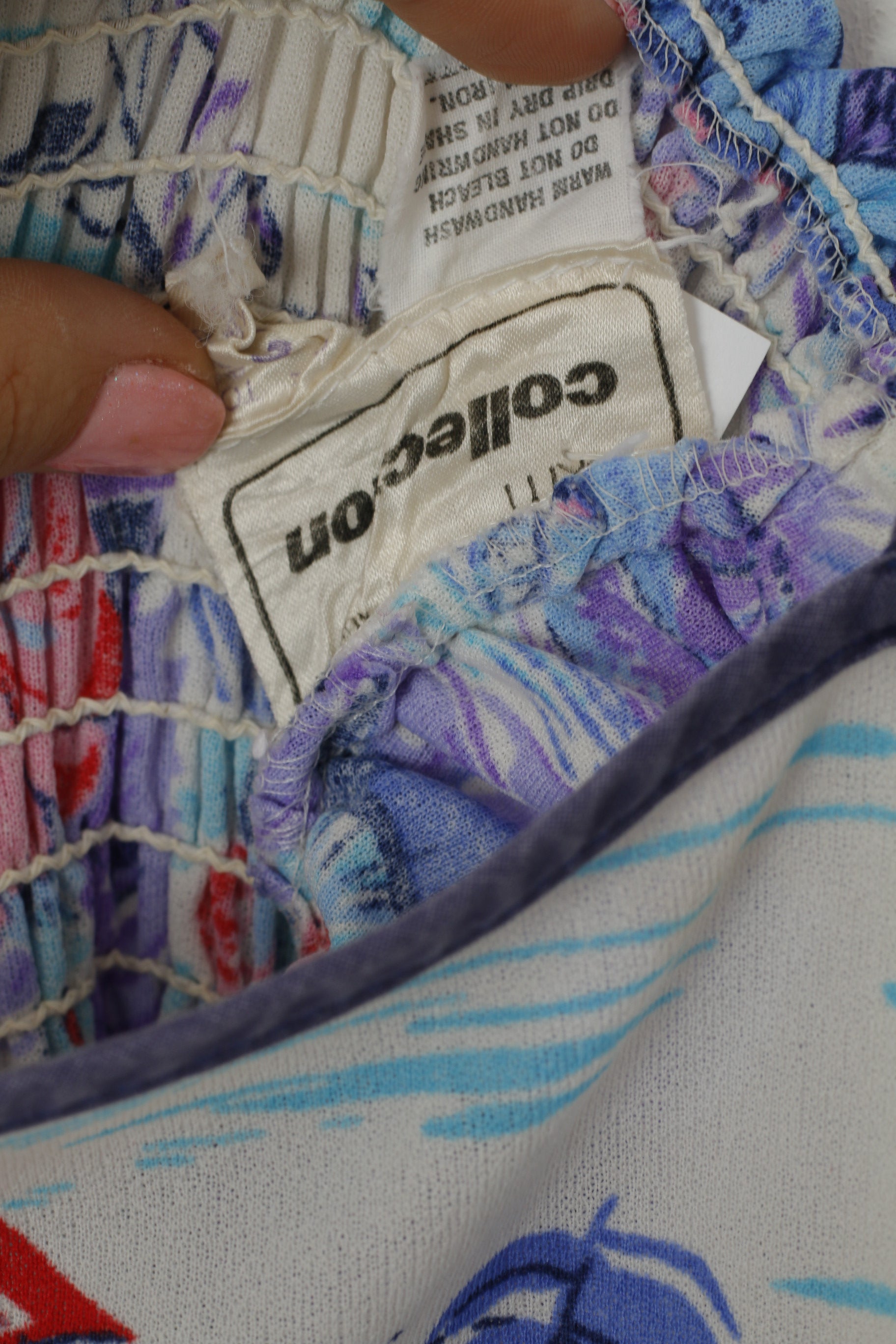 CKM Collection Women 12 S/M Dress Purple Spaghetii Straps Midi Flower Print Flared