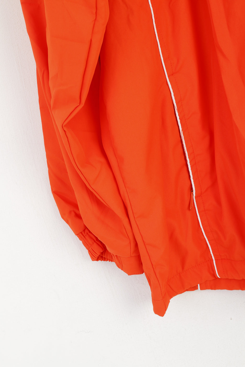 Adidas Men L 182 Jacket Orange Vintage Hooded Sportswear Full Zip Top