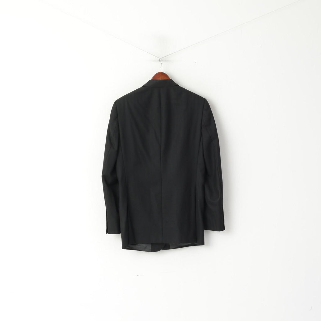 Jaeger by Joseph H. Clissold Men 40 Blazer Black Wool Mayfair Single Breasted Jacket