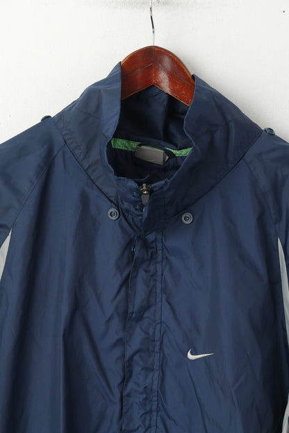 Nike Men XL 188 Jacket Navy Lightweight Vintage Run Sportswear Zip Up Top