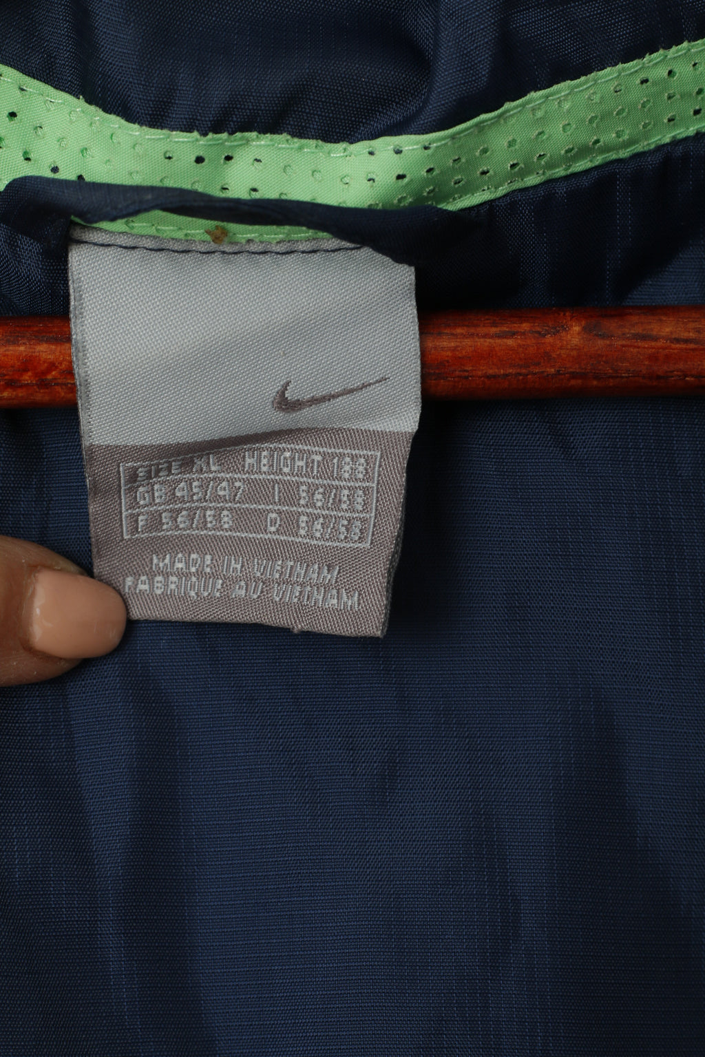 Nike Men XL 188 Jacket Navy Lightweight Vintage Run Sportswear Zip Up Top