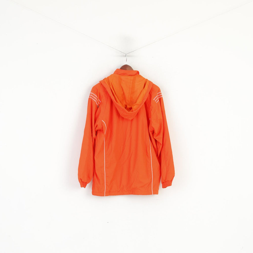 Adidas Men L 182 Jacket Orange Vintage Hooded Sportswear Full Zip Top