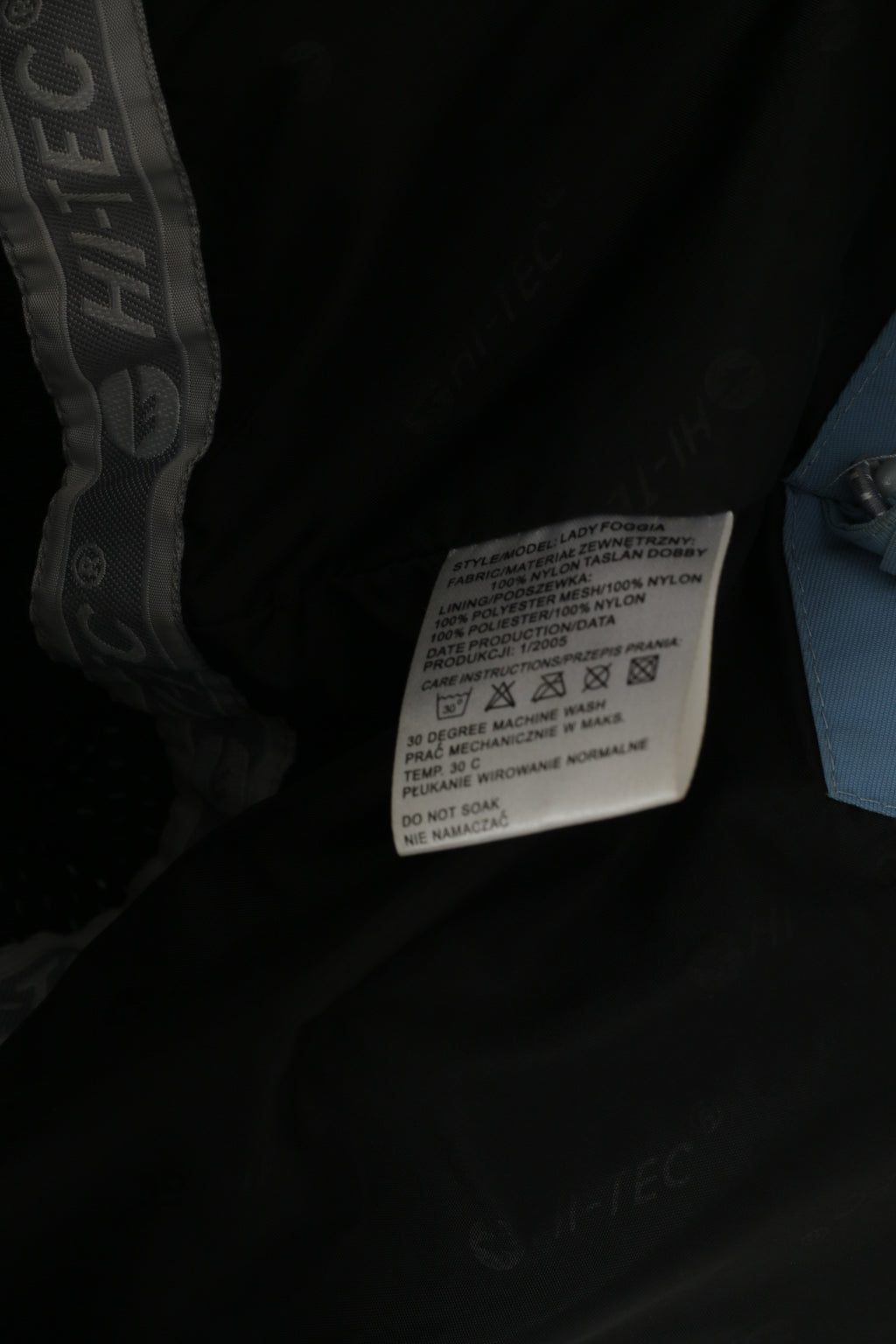 Giacca Hi-Tec da donna M Blue Lady Foggia con cappuccio in nylon Outdoor 1500 Technology Top