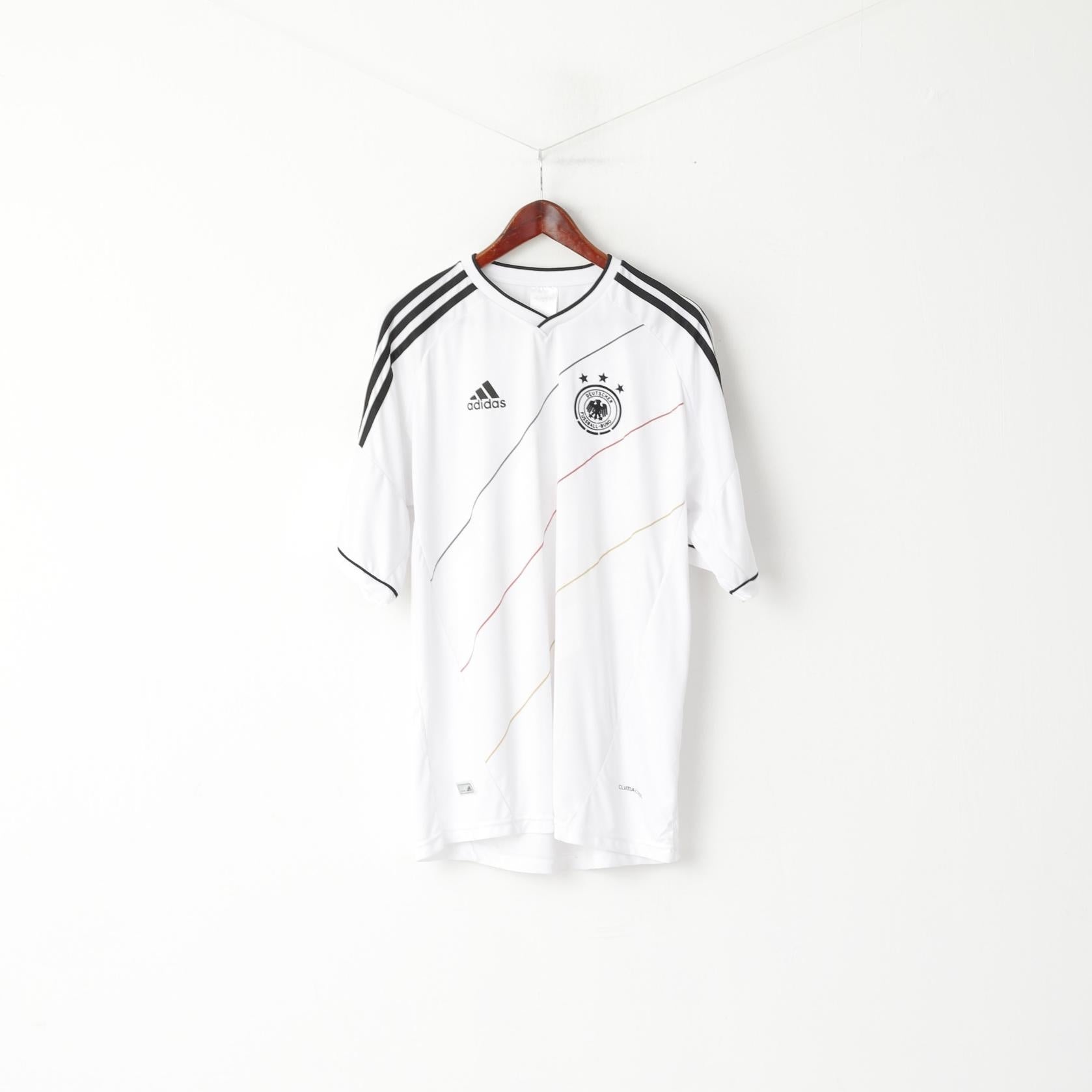 Deutschland Men XXXL (XL) Shirt White Deutscher Fussball Bund V Neck Jersey Top