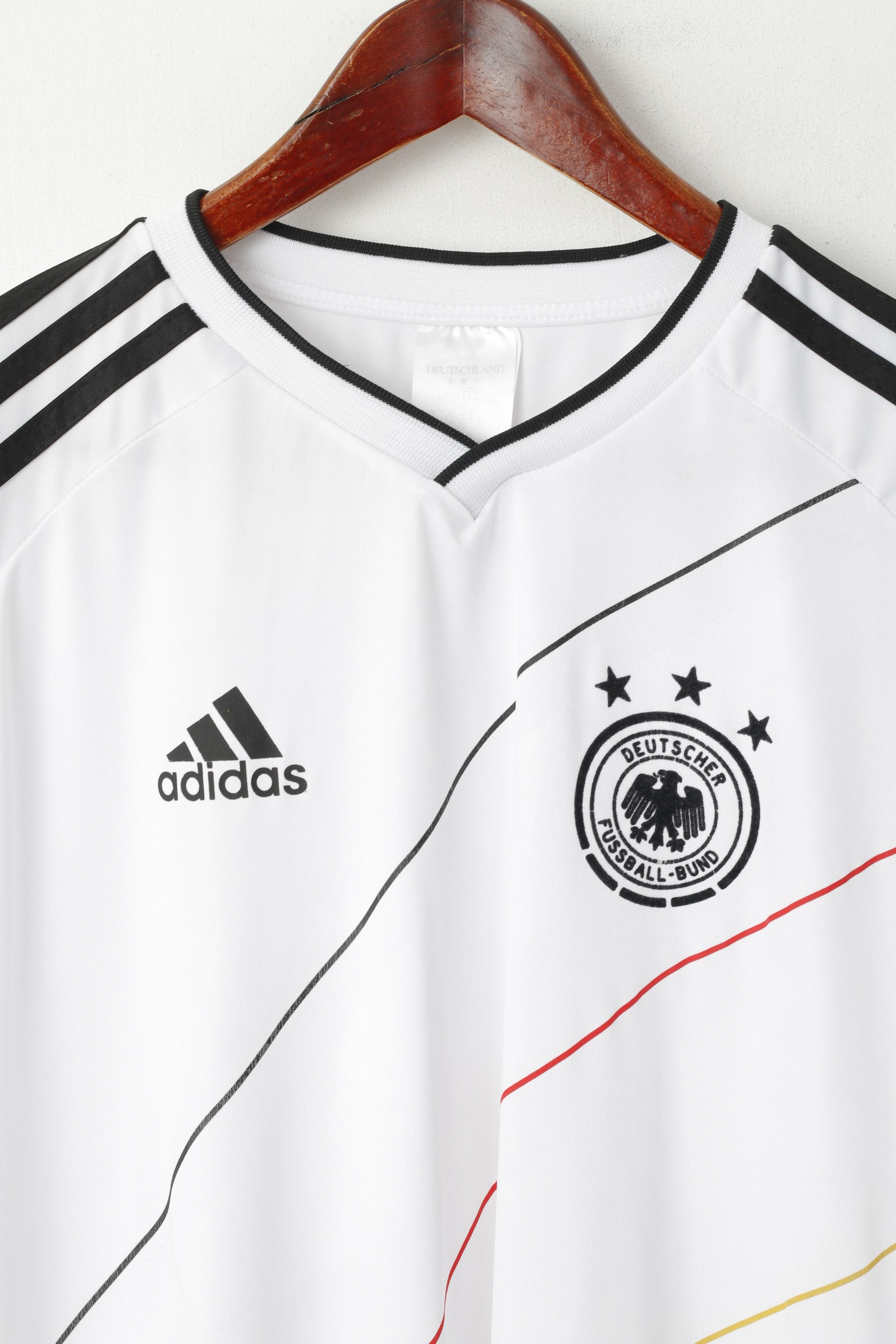 Deutschland Men XXXL (XL) Shirt White Deutscher Fussball Bund V Neck Jersey Top