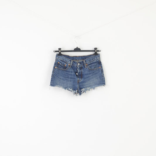Levi's 501 Women 27 Shorts Blue Jeans Denim Frayed Cuffs Vintage Hot Pant