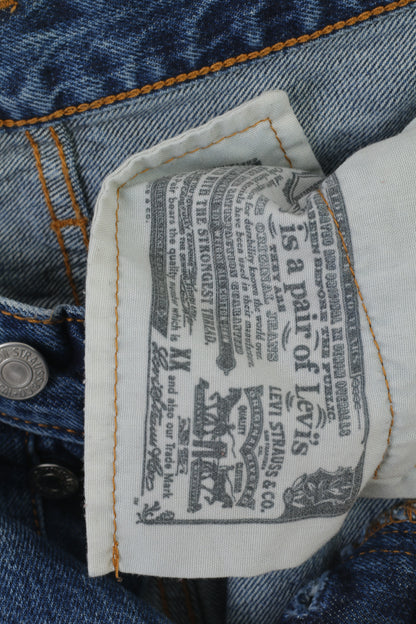 Levi's 501 Femme 27 Short Bleu Jeans Denim Poignets Effilochés Vintage Pantalon Chaud