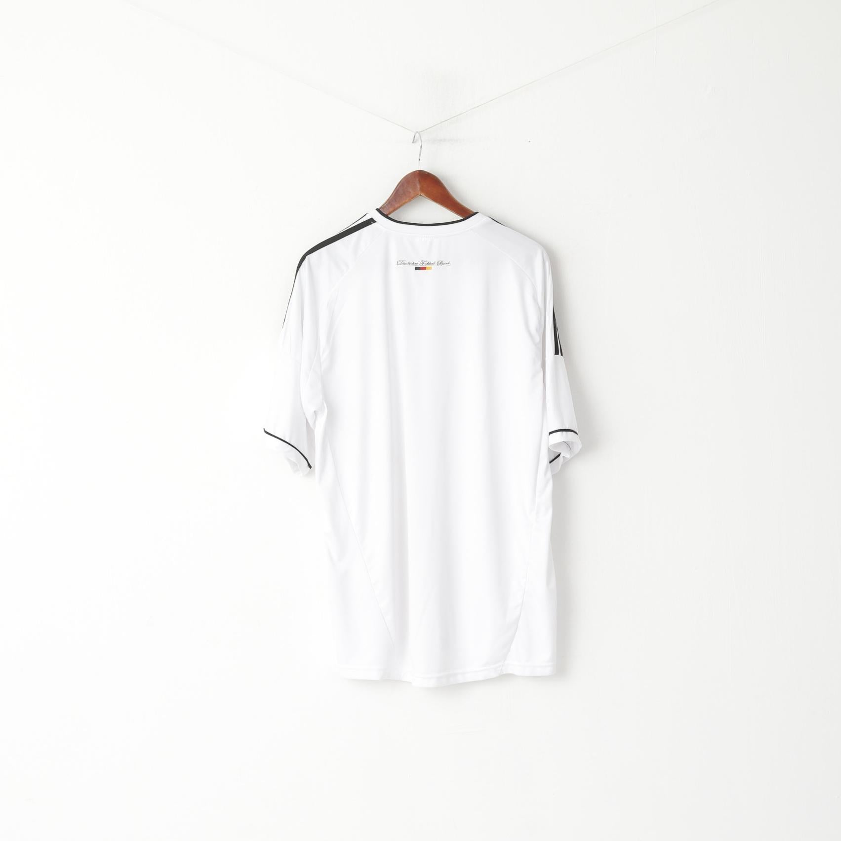 Deutschland Men XXXL (XL) Shirt White Deutscher Fussball Bund V Neck Jersey Top