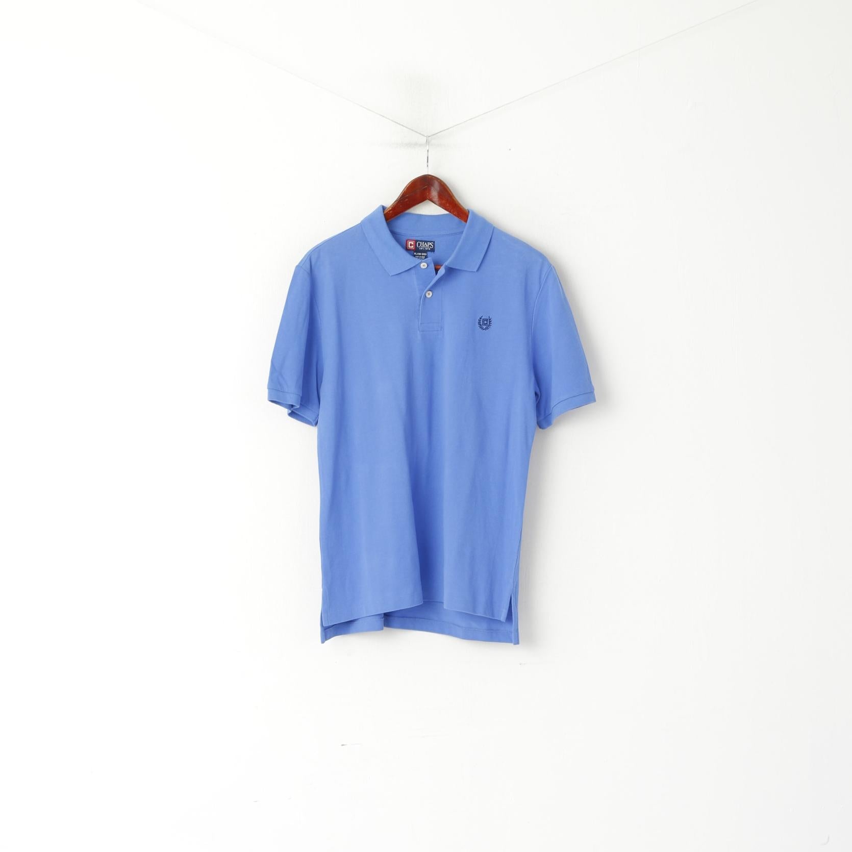 Chaps Youth XL 18-20 Age Polo Bleu Coton Logo Brodé Haut Classique