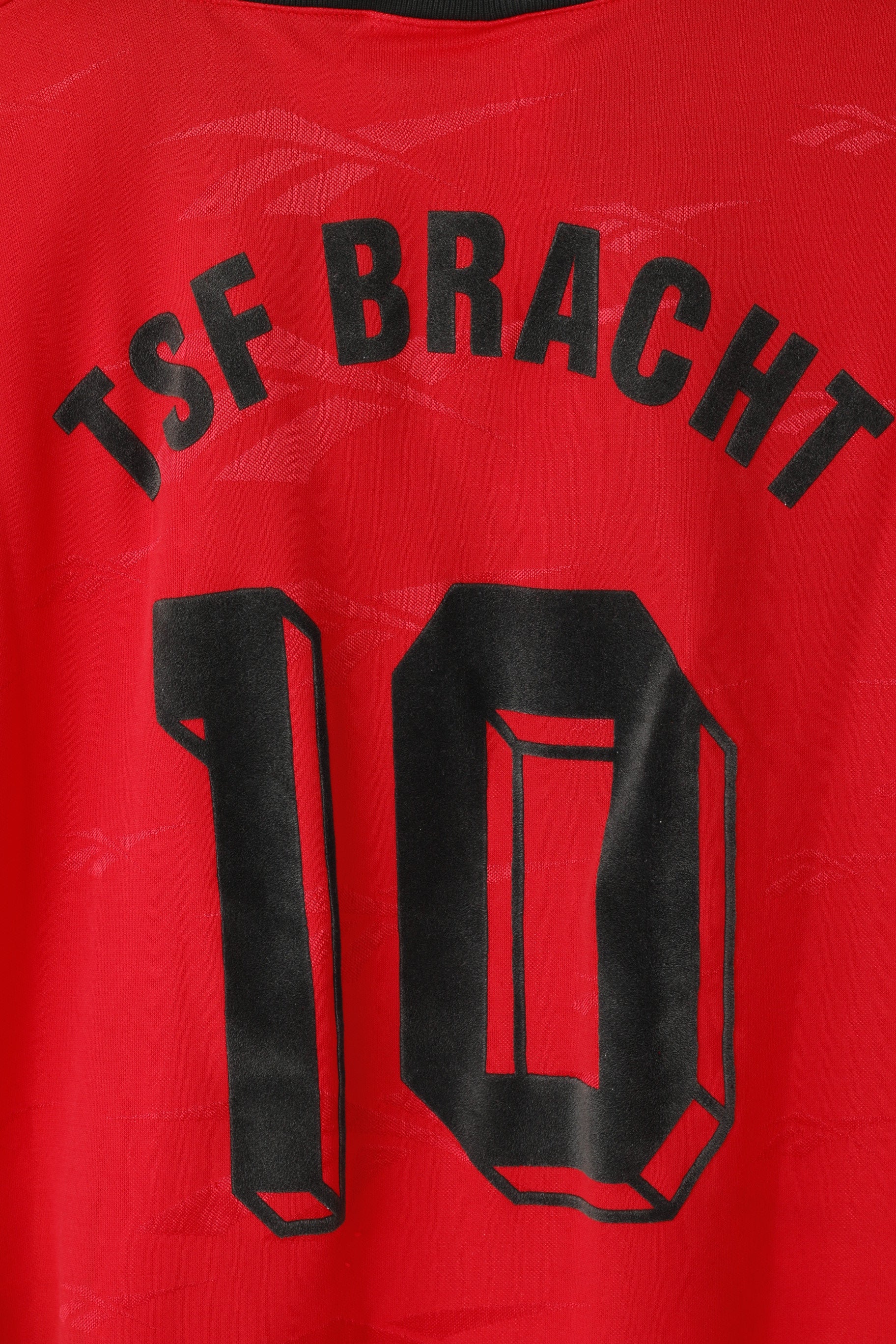 Reebok Hommes XL Chemise Rouge Vintage TSF Bracht #10 Rouge Jersey Haut à manches longues