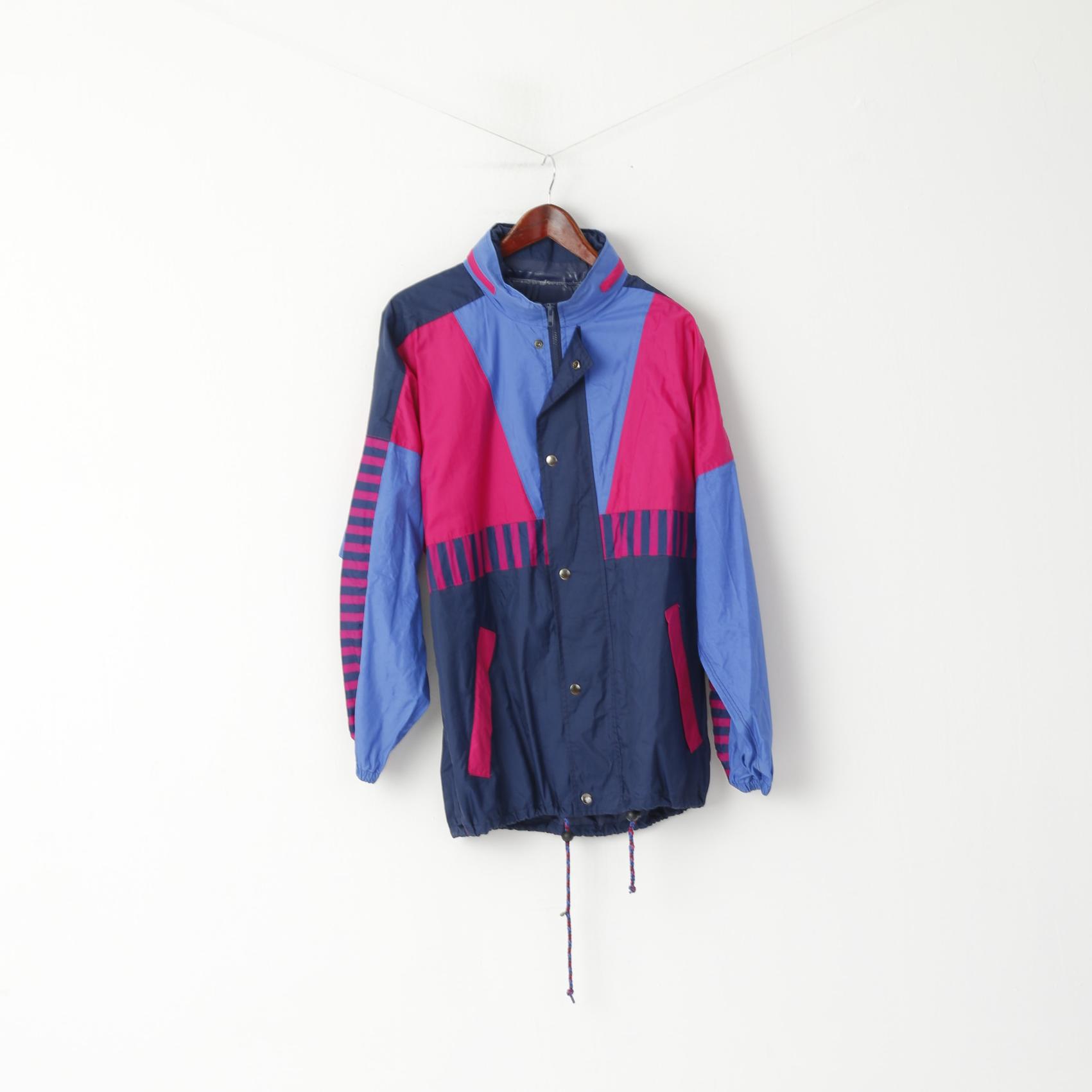 Giacca da uomo Regatta M blu scuro viola vintage nylon impermeabile esterno cerniera intera con cappuccio