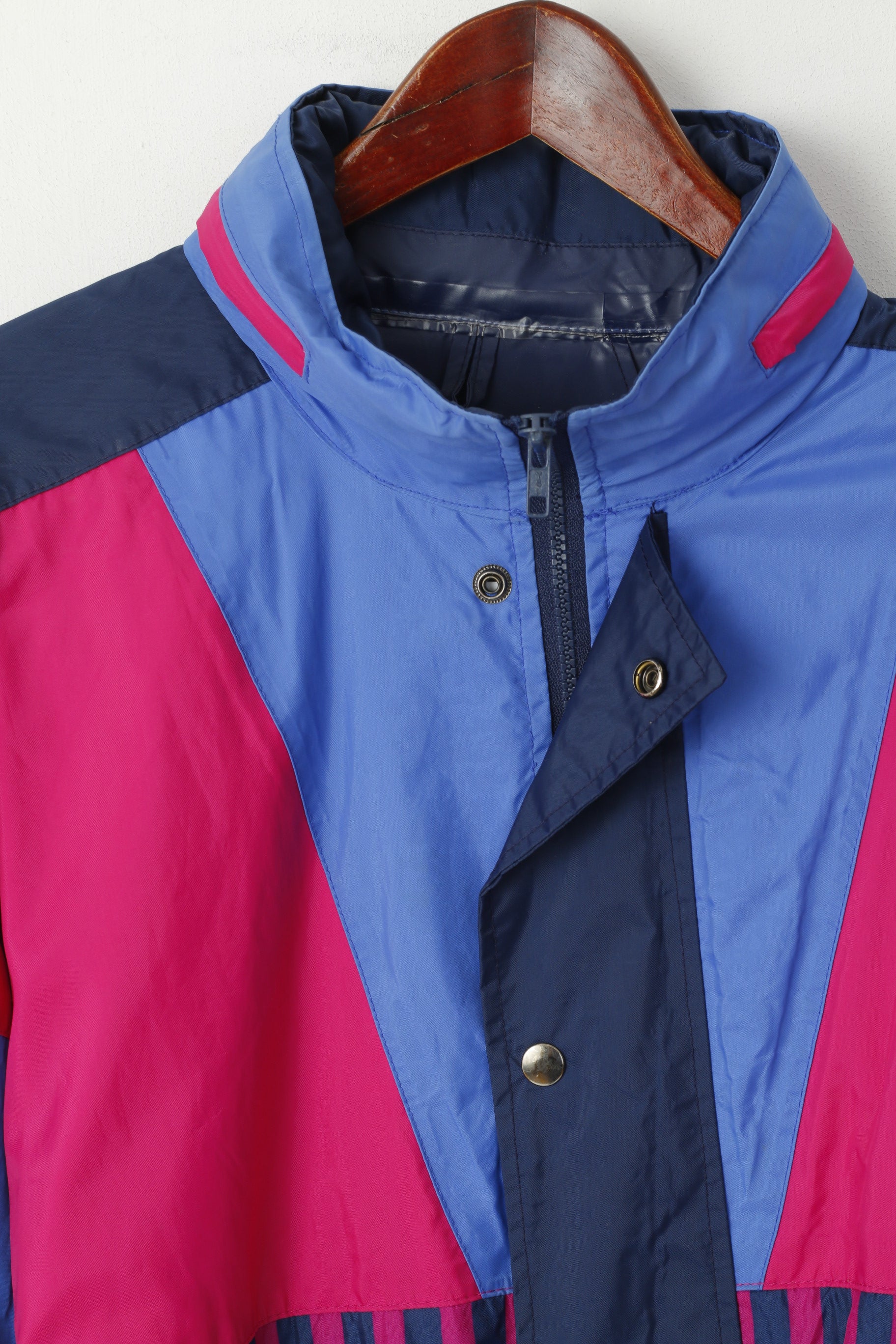 Giacca da uomo Regatta M blu scuro viola vintage nylon impermeabile esterno cerniera intera con cappuccio