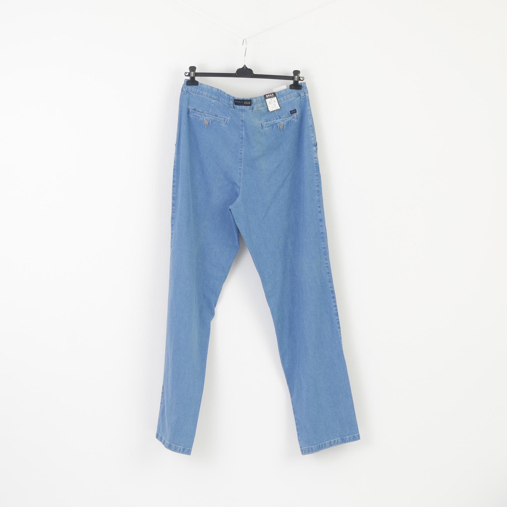 Nuovi pantaloni jeans Brax da uomo 38 Pantaloni lunghi dritti classici Ted in cotone blu