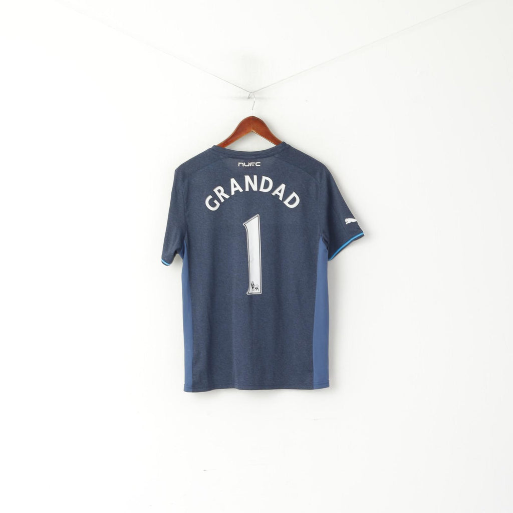 Puma Men S Shirt Navy Newcastle United Football #1 Grandad Jersey Sport Top