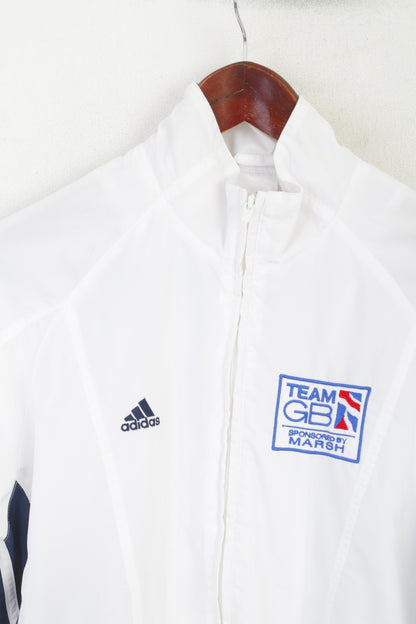 Adidas Femmes 12 38 M Veste Blanc Team Great Britain Sportswear Zip Up Top