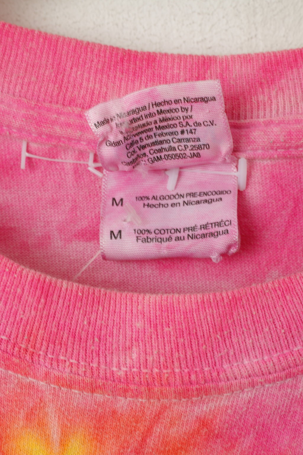Gildan Men M T-Shirt Pink Cotton Hippie North Fork River Camp Crew Neck Top