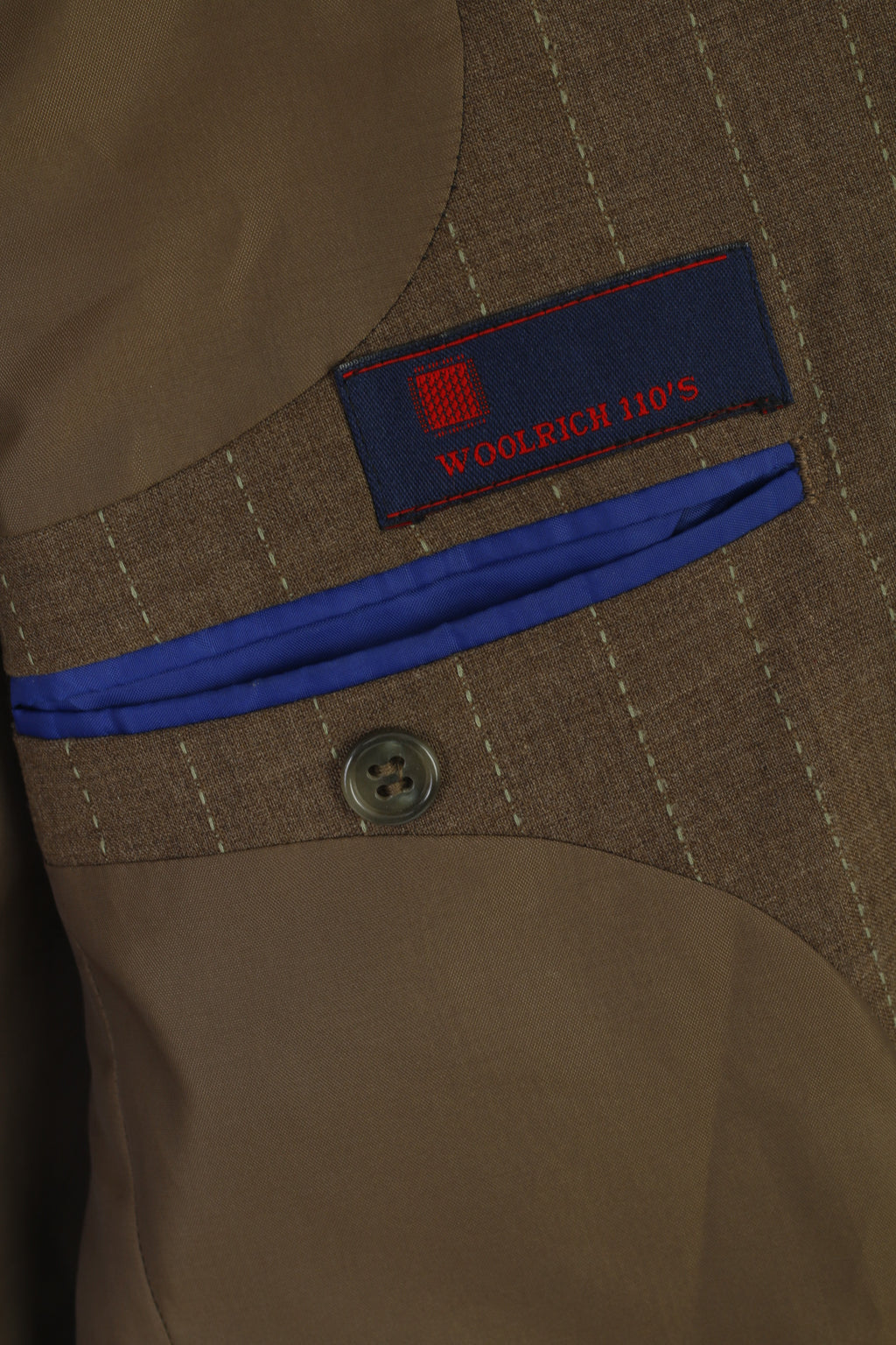 Carducci Men 44 112 Blazer Khaki Wool Striped Vintage Woolrich 110's Jacket