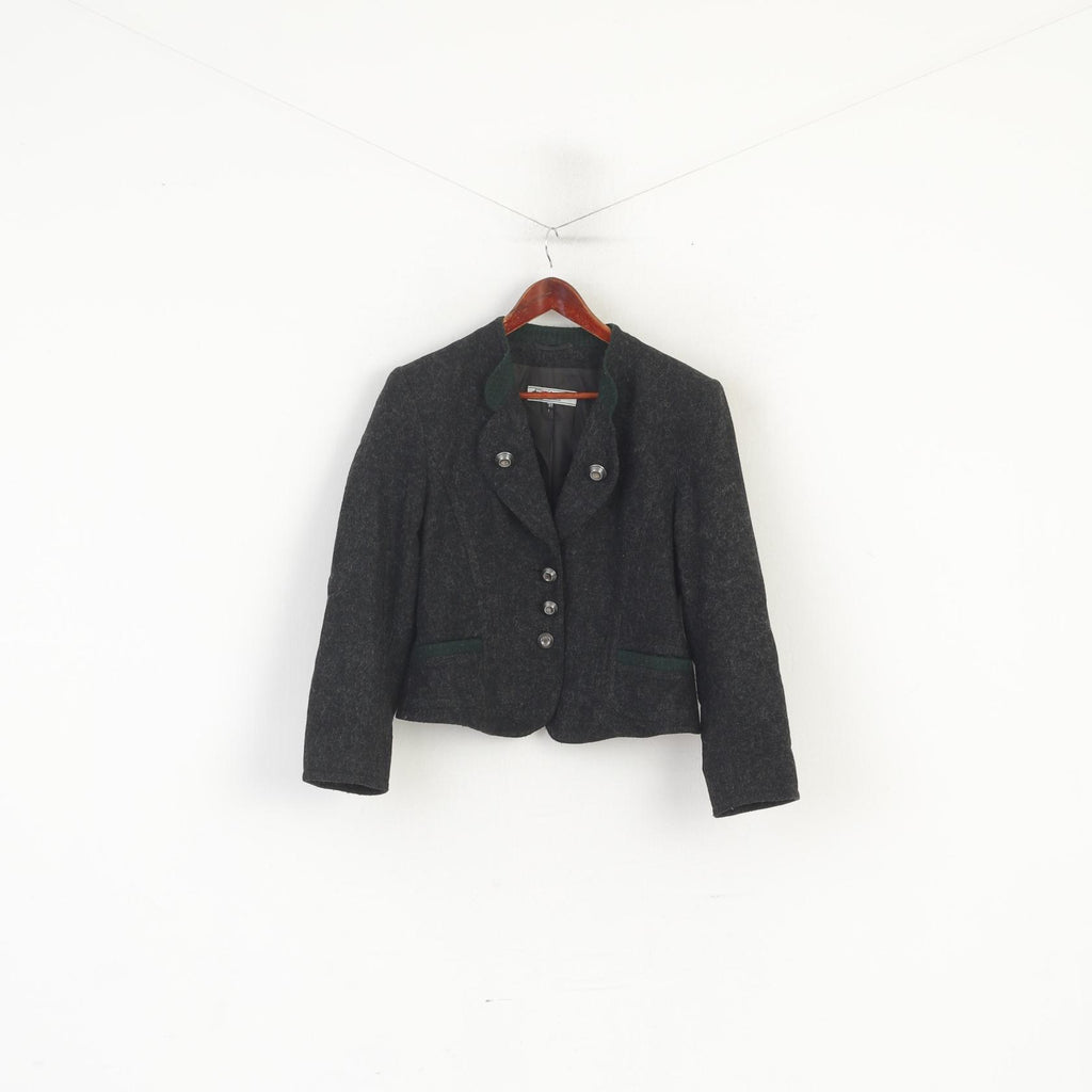 Alphorn Trachtenmode Donna 40 M Blazer Grigio Lana Tirolo Austria Giacca corta