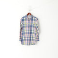 Camicia casual Jack Wills da donna 8 S. Top a maniche lunghe in cotone a quadretti blu