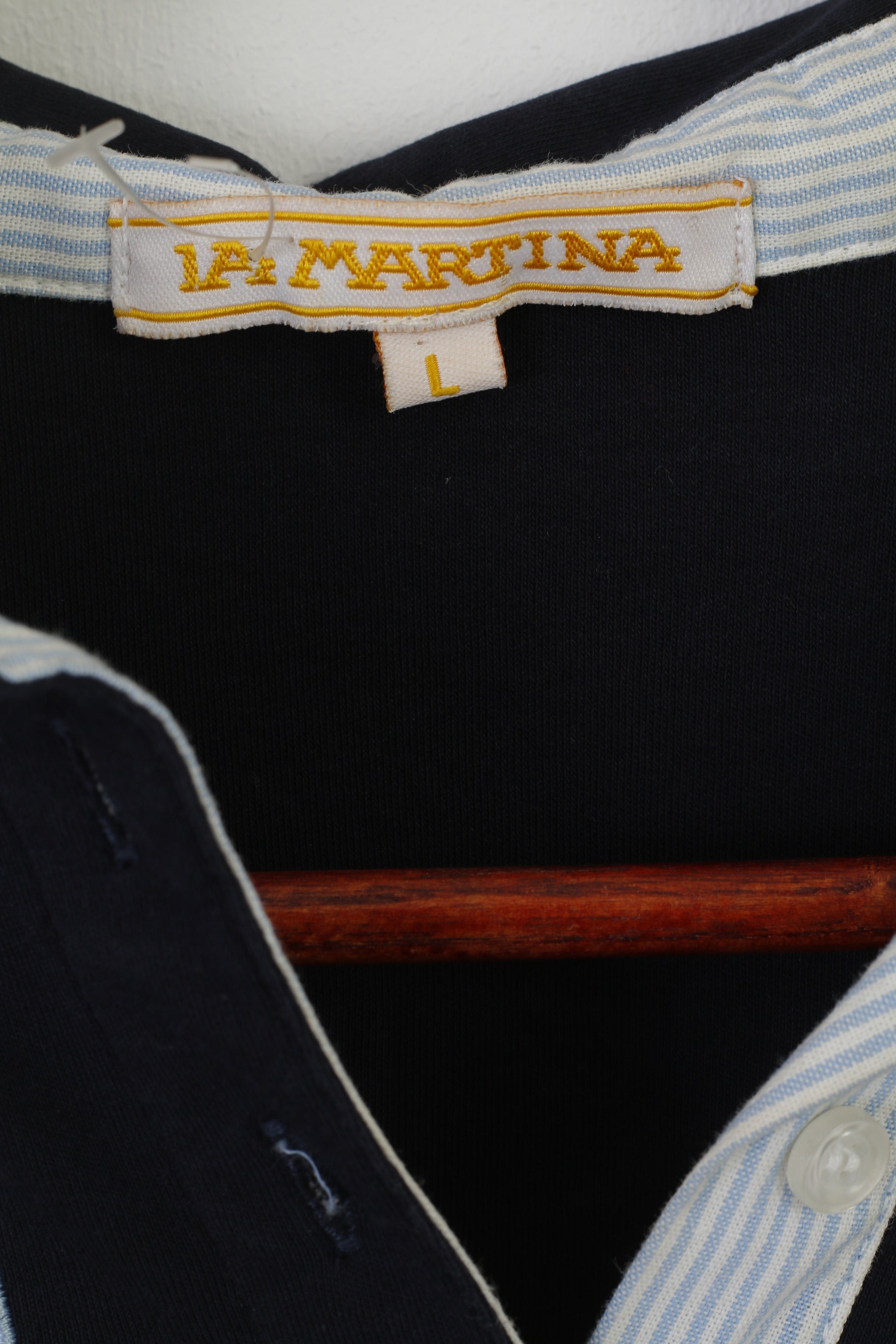 La Martina Women L (M) Polo Shirt Navy Cotton 2008 Mexico World Championship Top