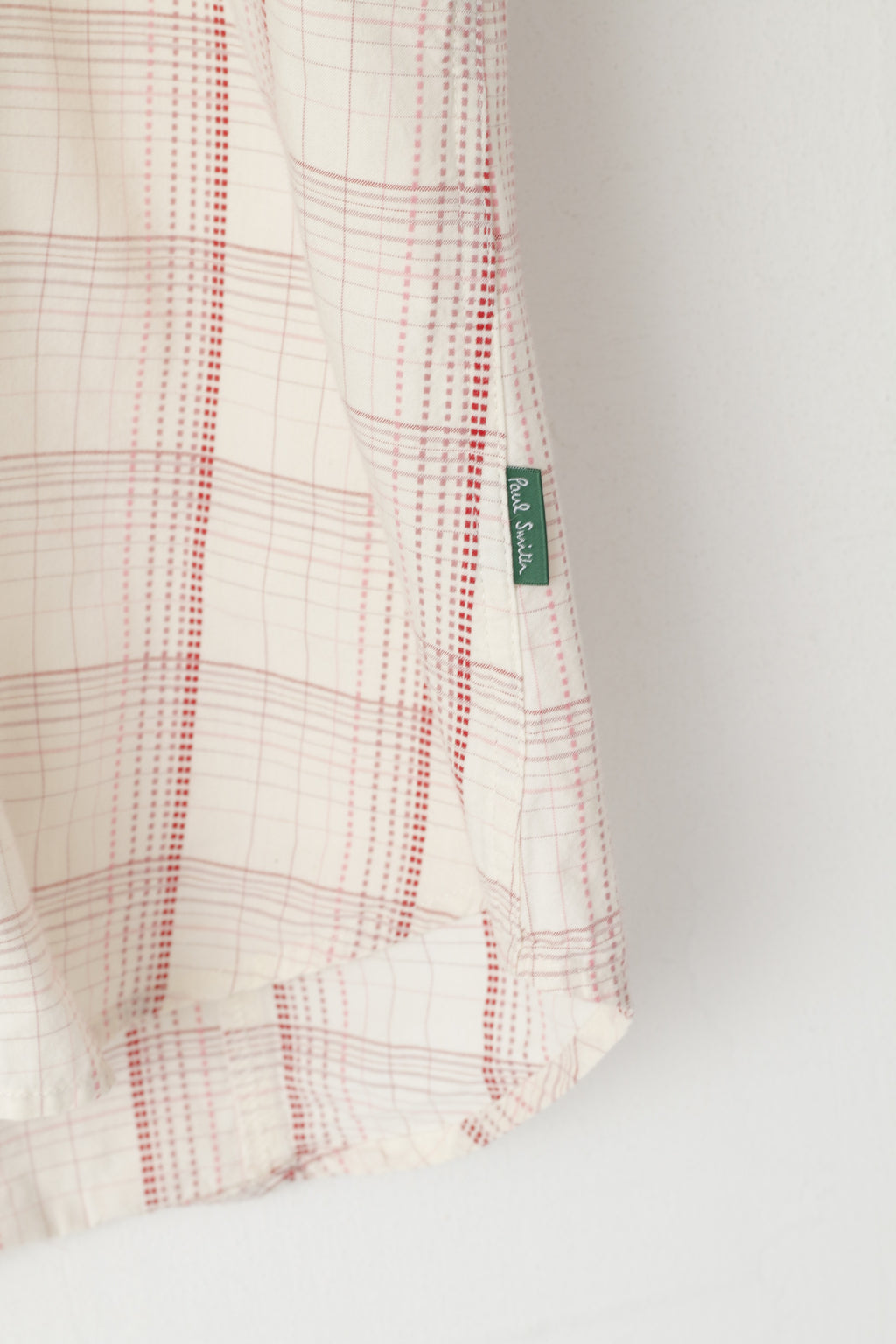 Paul Smith Jeans Men L (M) Casual Shirt Beige Checkered Cotton Detailed Buttons