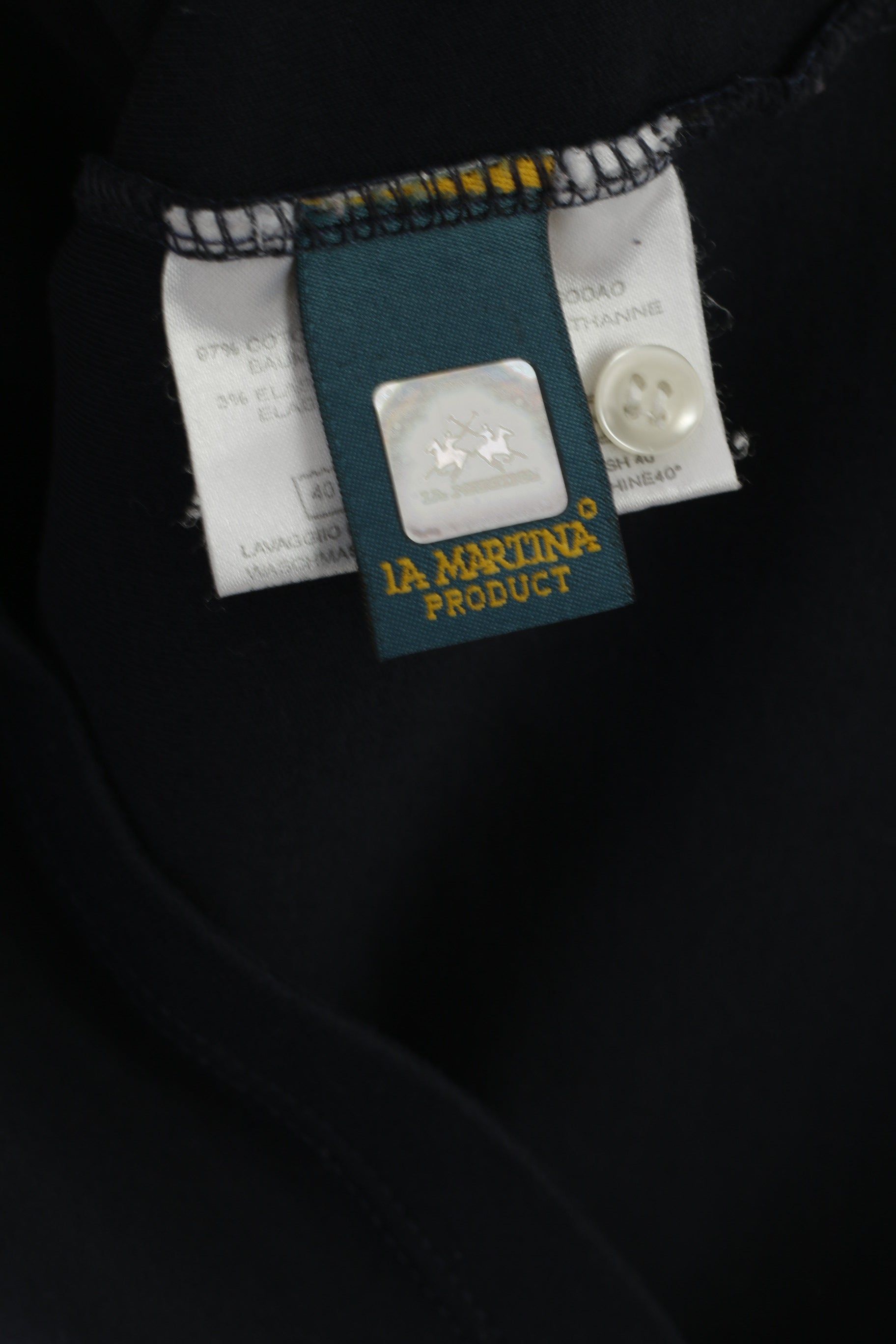 La Martina Women L (M) Polo Shirt Navy Cotton 2008 Mexico World Championship Top