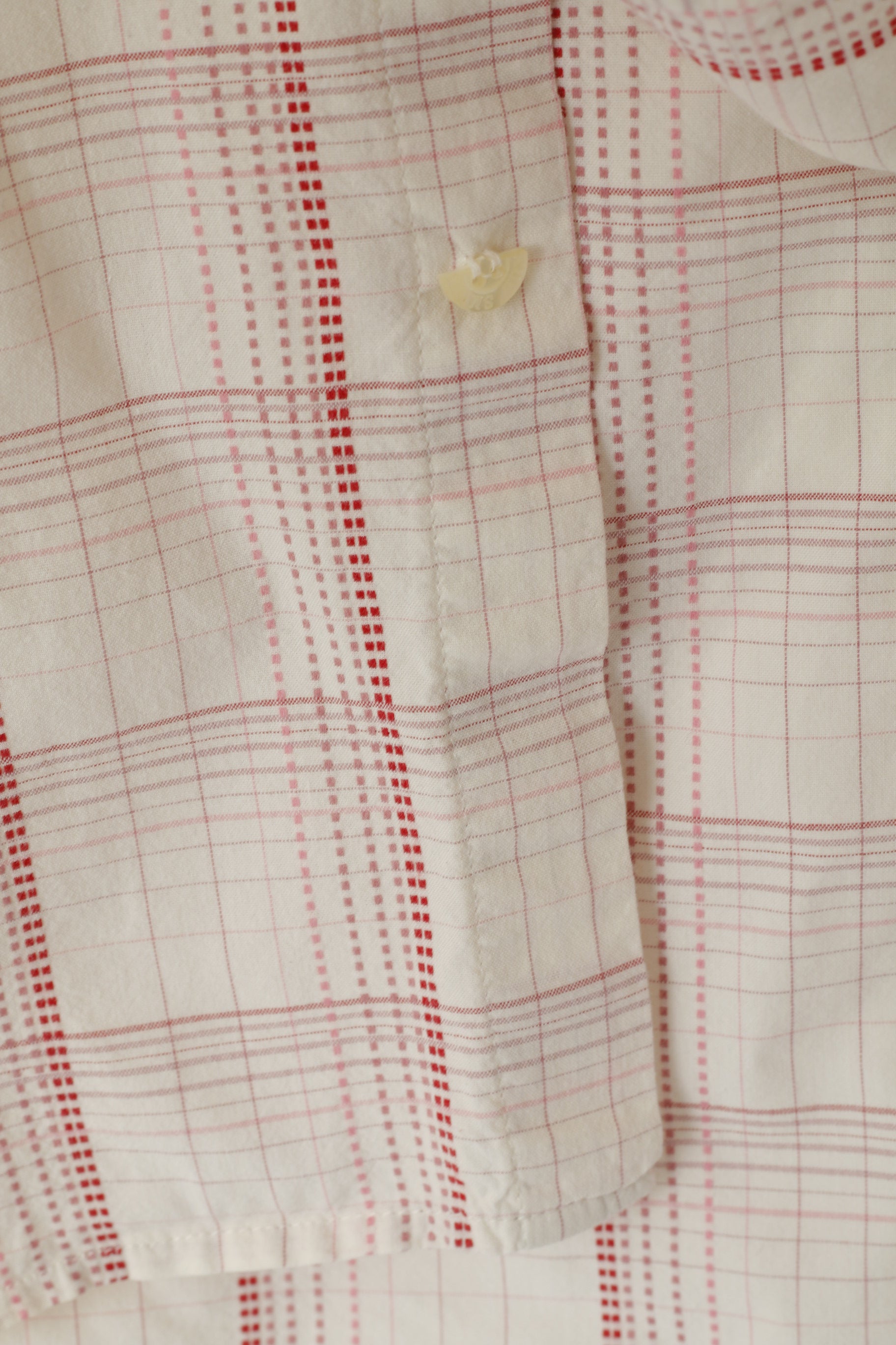 Paul Smith Jeans Men L (M) Casual Shirt Beige Checkered Cotton Detailed Buttons