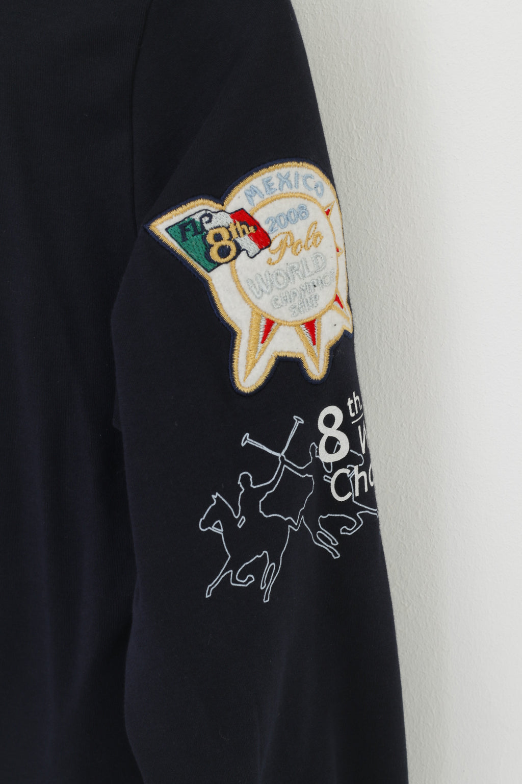 La Martina Women L (M) Polo Shirt Navy Cotton 2008 Mexico World Championship Top