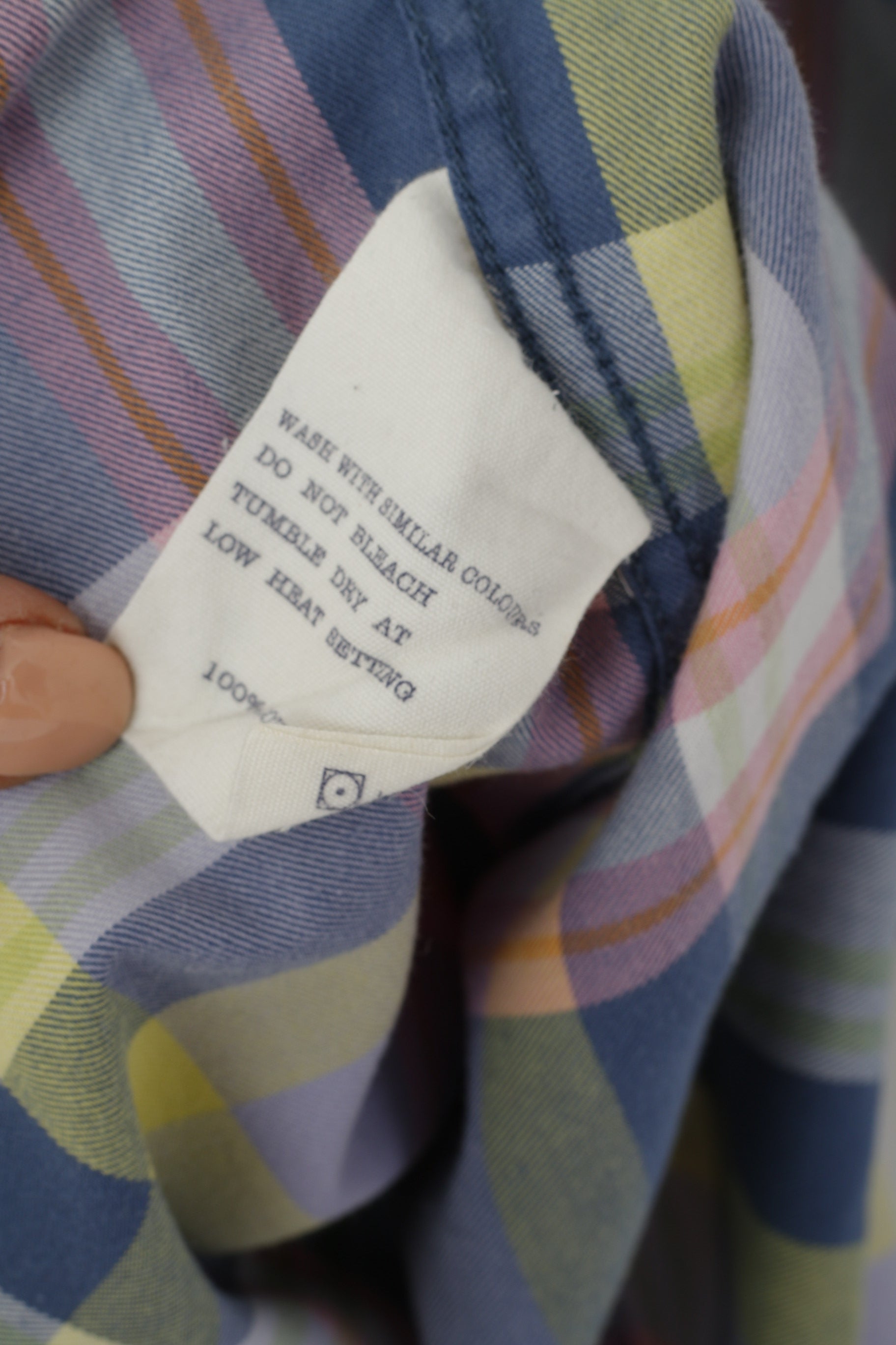 Jack Wills Women 8 S Casual Shirt Blue Chekered Cotton Long Sleeve Top